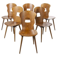 chaise de salle à manger française Baumann en bois de dentelle des années 1950:: lot de six