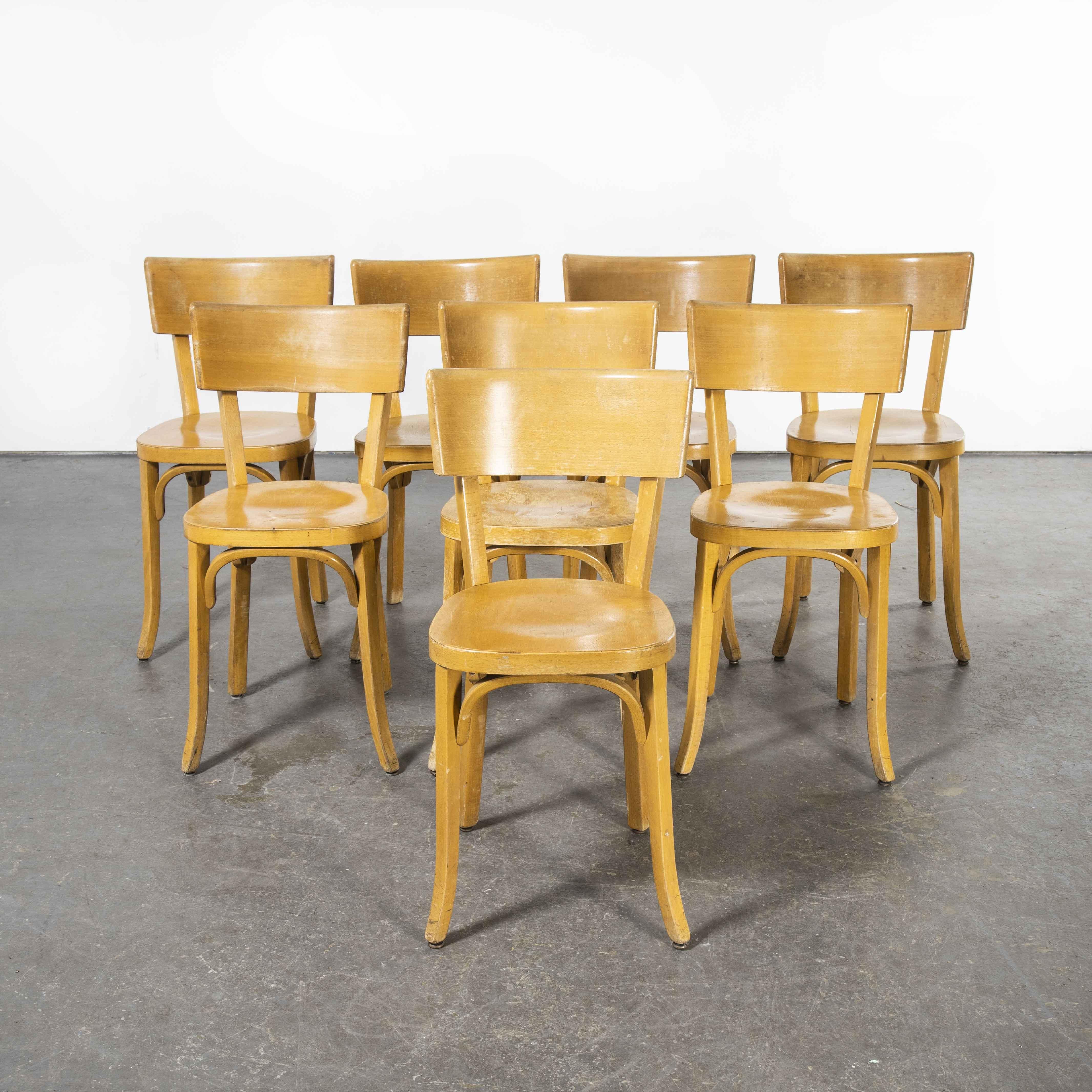 1950's French Baumann Blonde Beech Bentwood Dining Chairs, Set of Eight For Sale 6