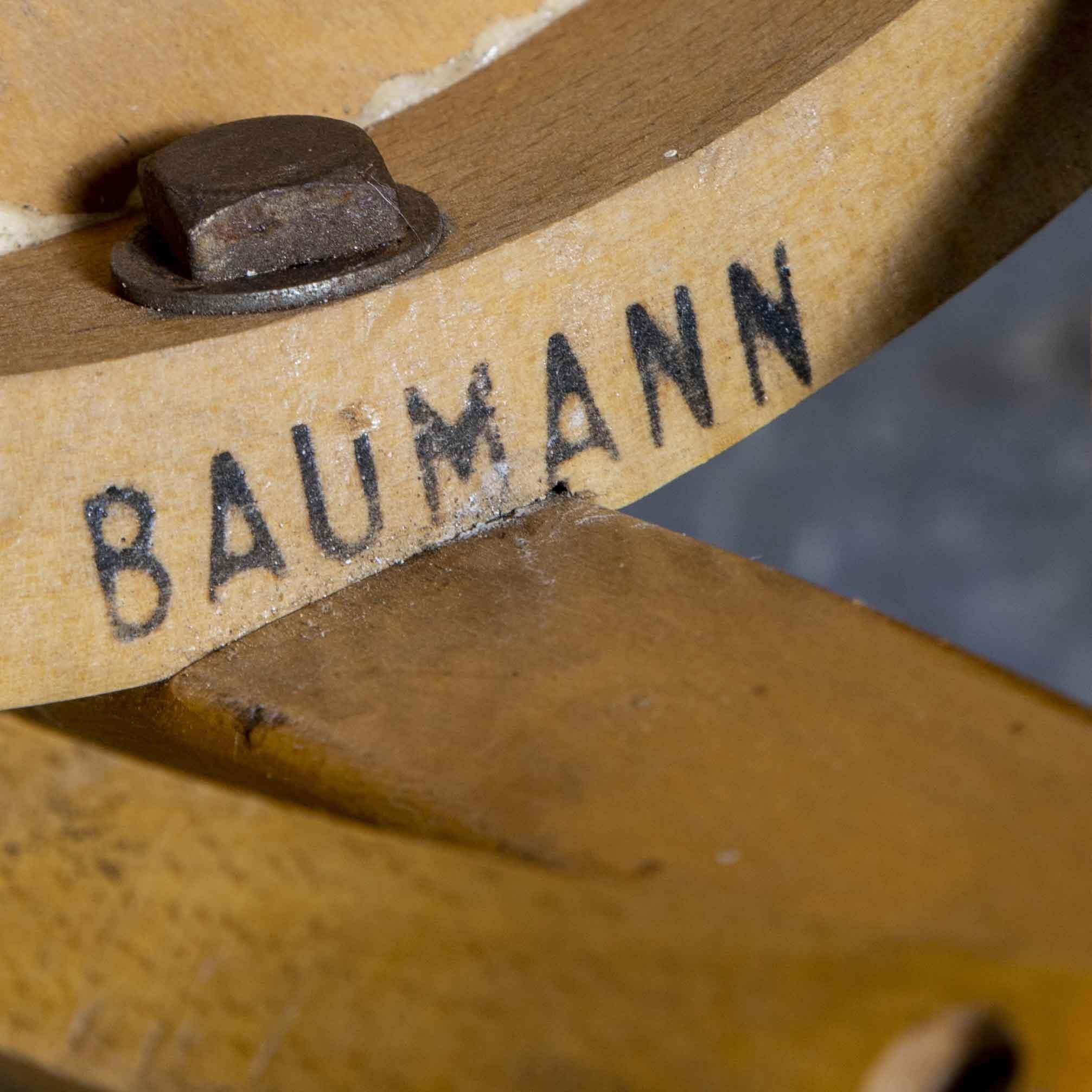 Mid-20th Century 1950's French Baumann Blonde Beech Bentwood Dining Chairs, Set of Eight For Sale