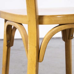 1950's French Baumann Blonde Beech Bentwood Dining Chairs, Set of Four