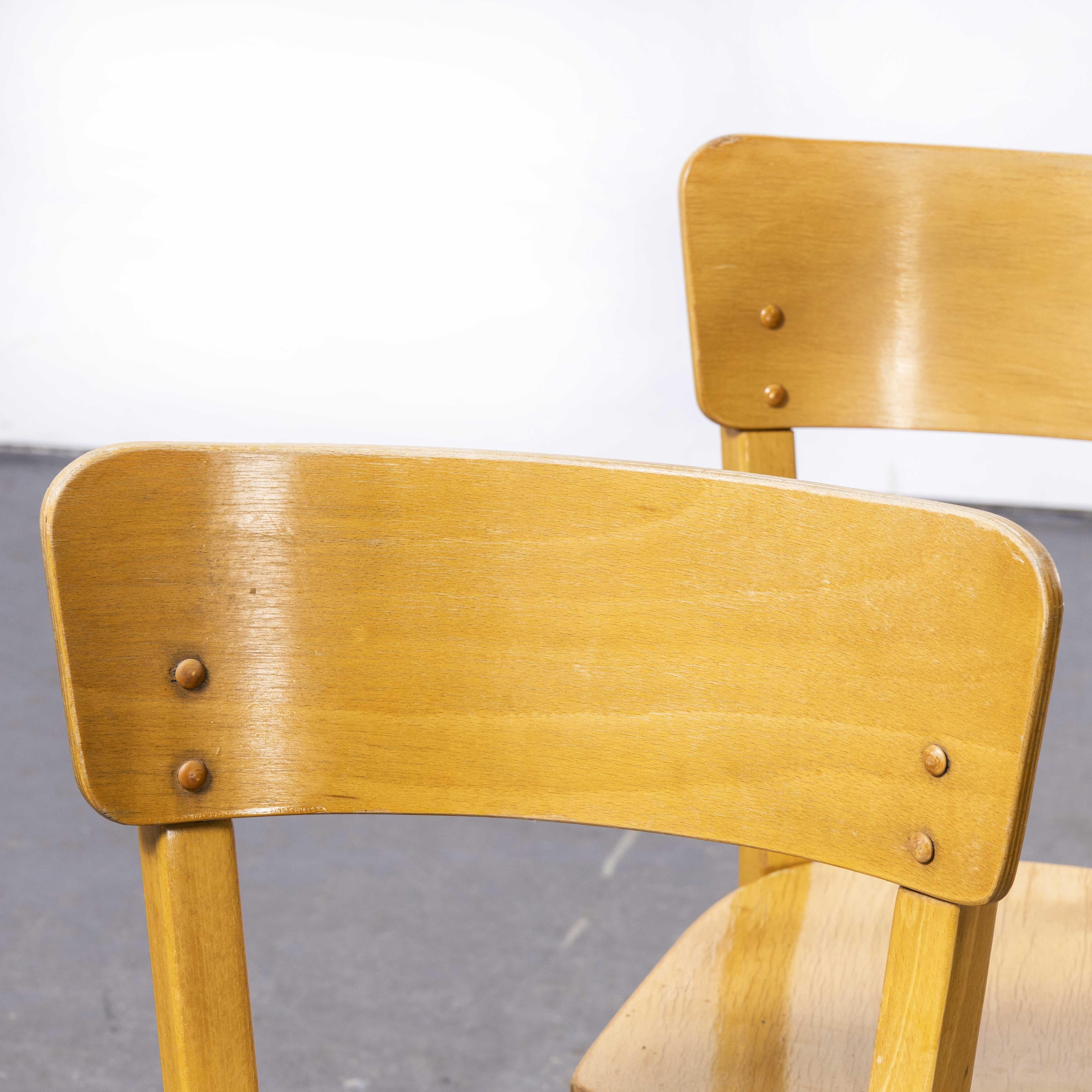 1950's French Baumann Blonde Beech Bentwood Dining Chairs, Set of Four For Sale 2