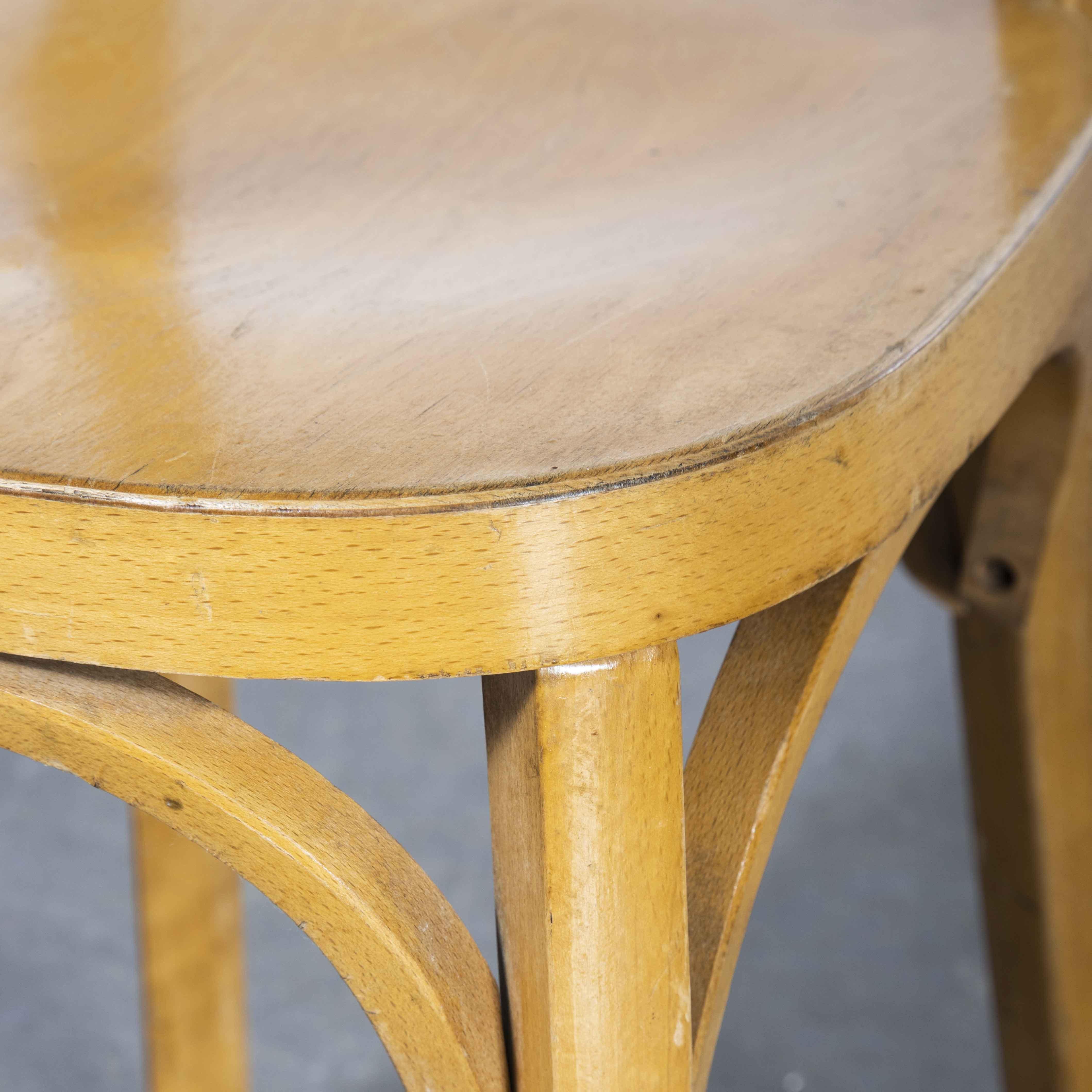 1950's French Baumann Blonde Beech Bentwood Dining Chairs, Set of Six For Sale 5