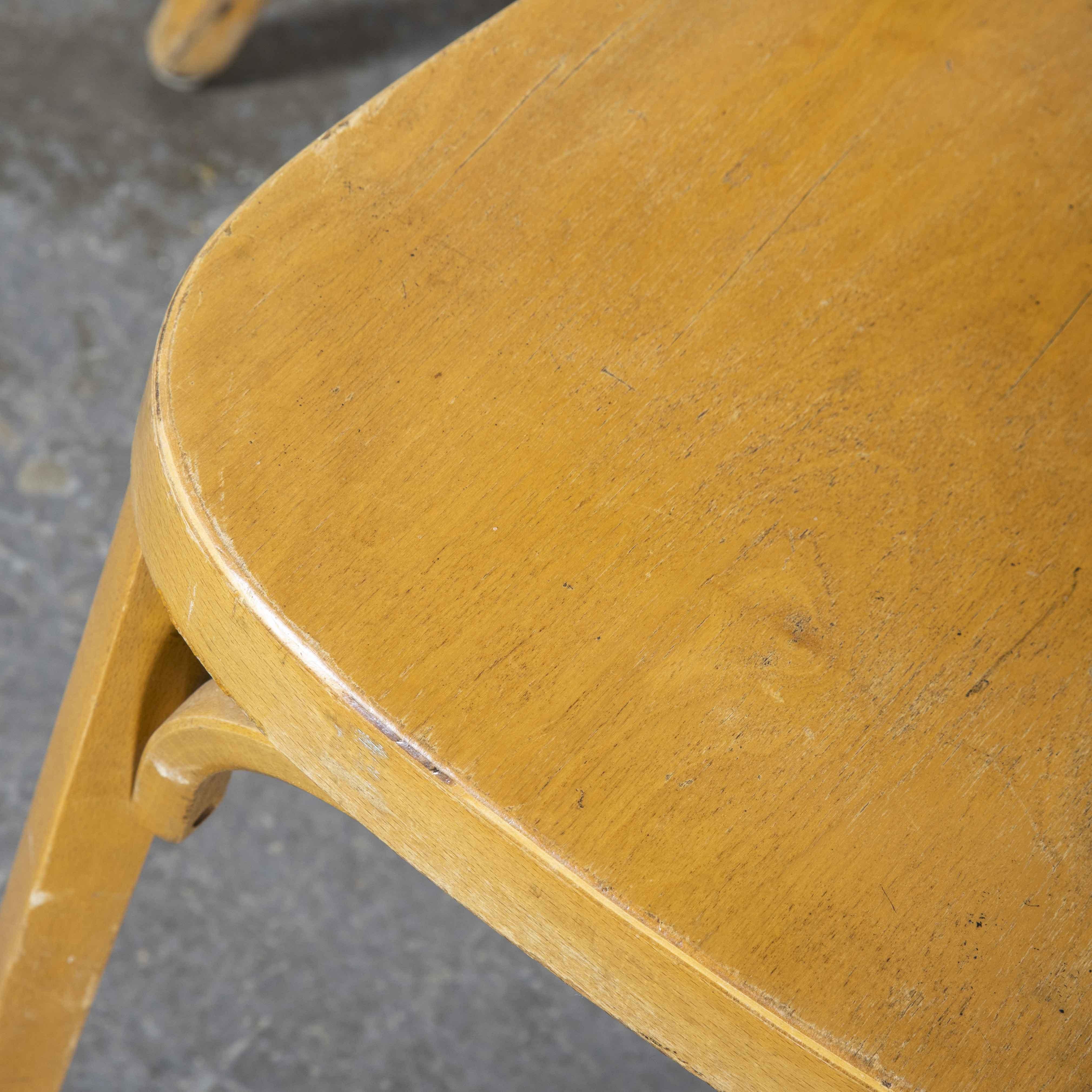 1950's French Baumann Blonde Beech Bentwood Dining Chairs, Set of Six For Sale 1