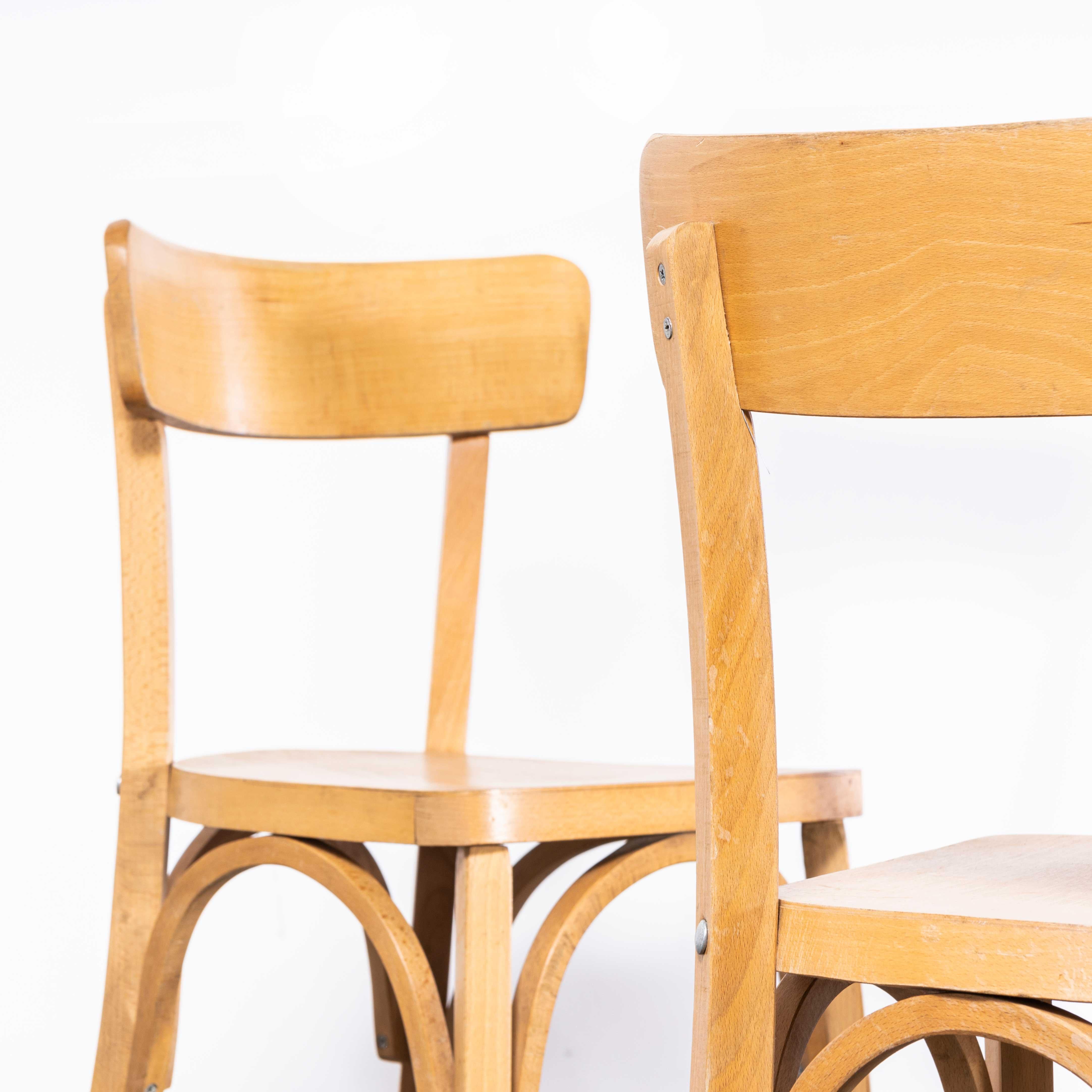 1950s French Baumann Blonde Beech Bentwood Dining Chairs, Set of Six For Sale 5