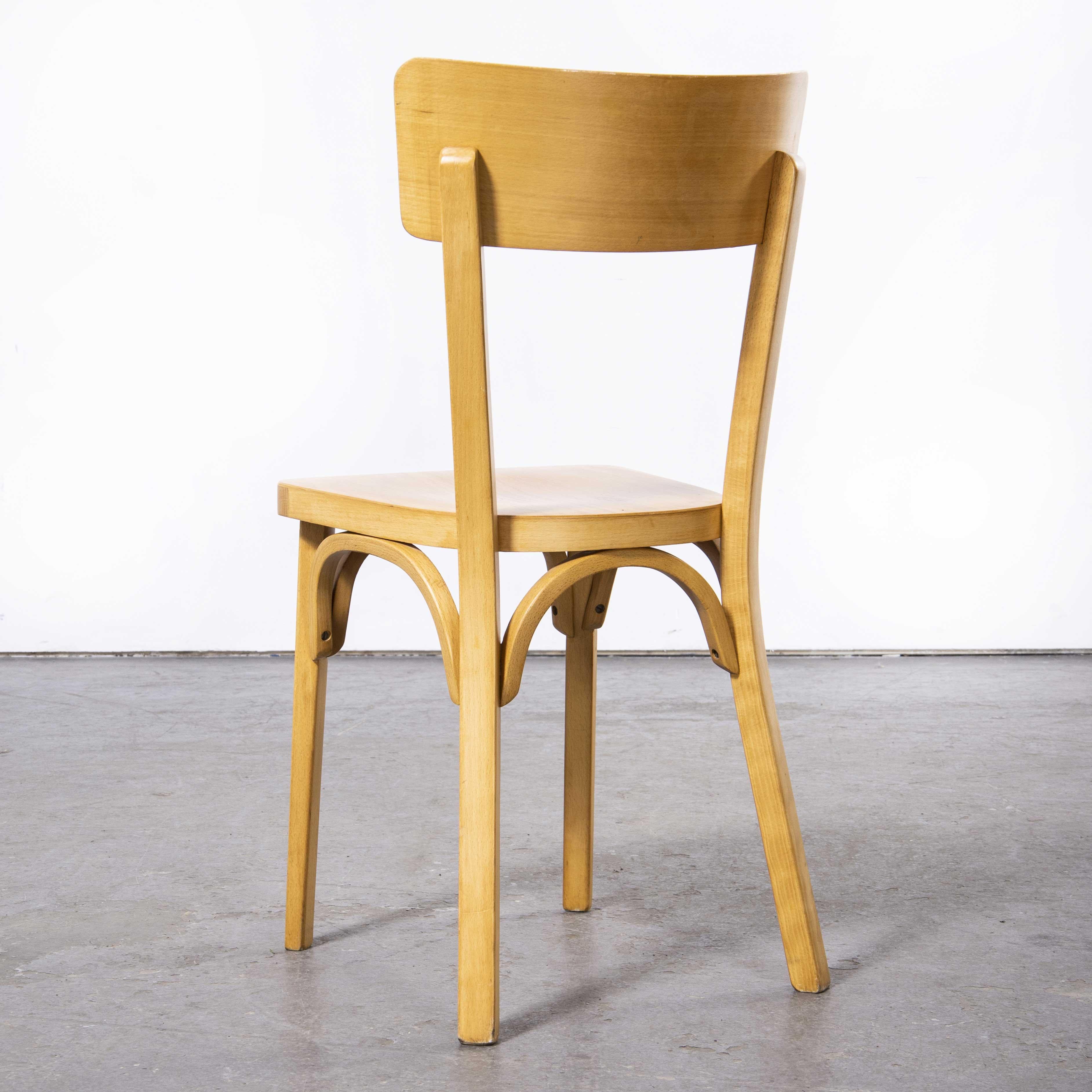 1950's French Baumann Blonde Beech Bentwood Dining Chairs -Set of Six Model 1403 For Sale 2