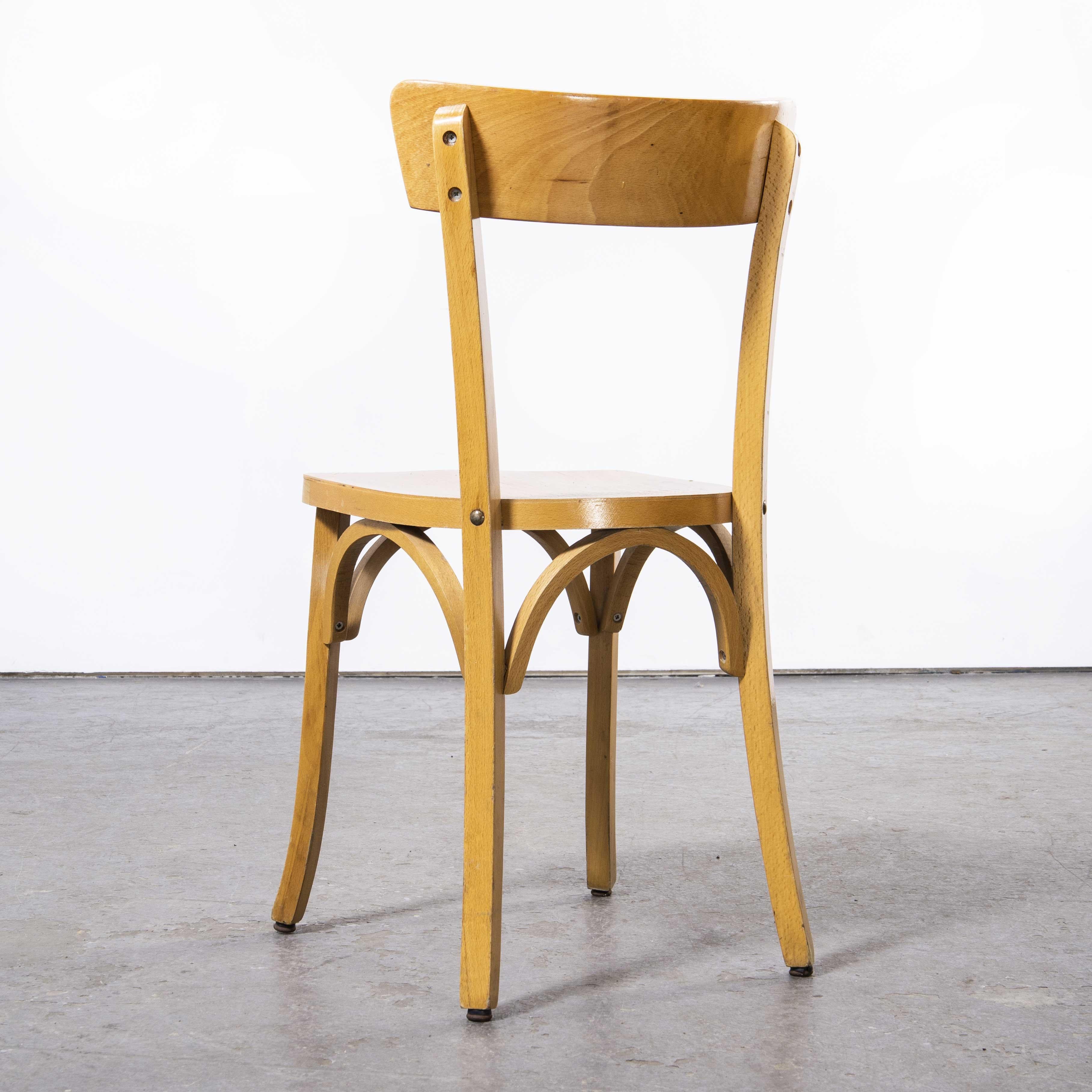 1950’s French Baumann blonde beech bentwood dining chairs – set of ten (Model 1402)

1950’s French Baumann blonde beech bentwood dining chairs – set of ten (Model 1401). Baumann is a slightly off the radar French producer just starting to gain