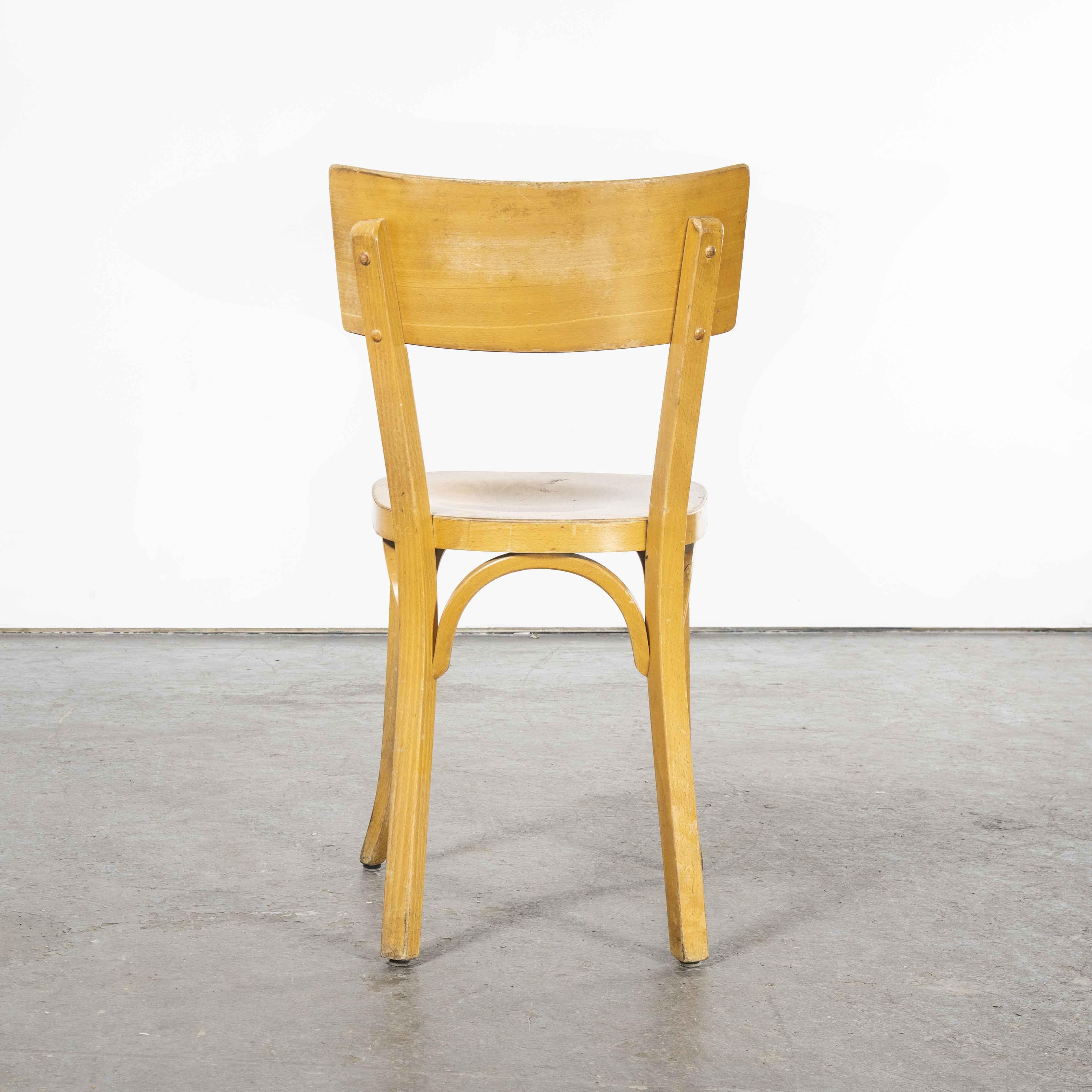 1950's French Baumann Blonde Beech Bentwood Dining Chairs, Various Qty Available For Sale 3