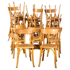 1950's French Baumann Blonde Kick Leg Bentwood Dining Chairs, Various Quantitie