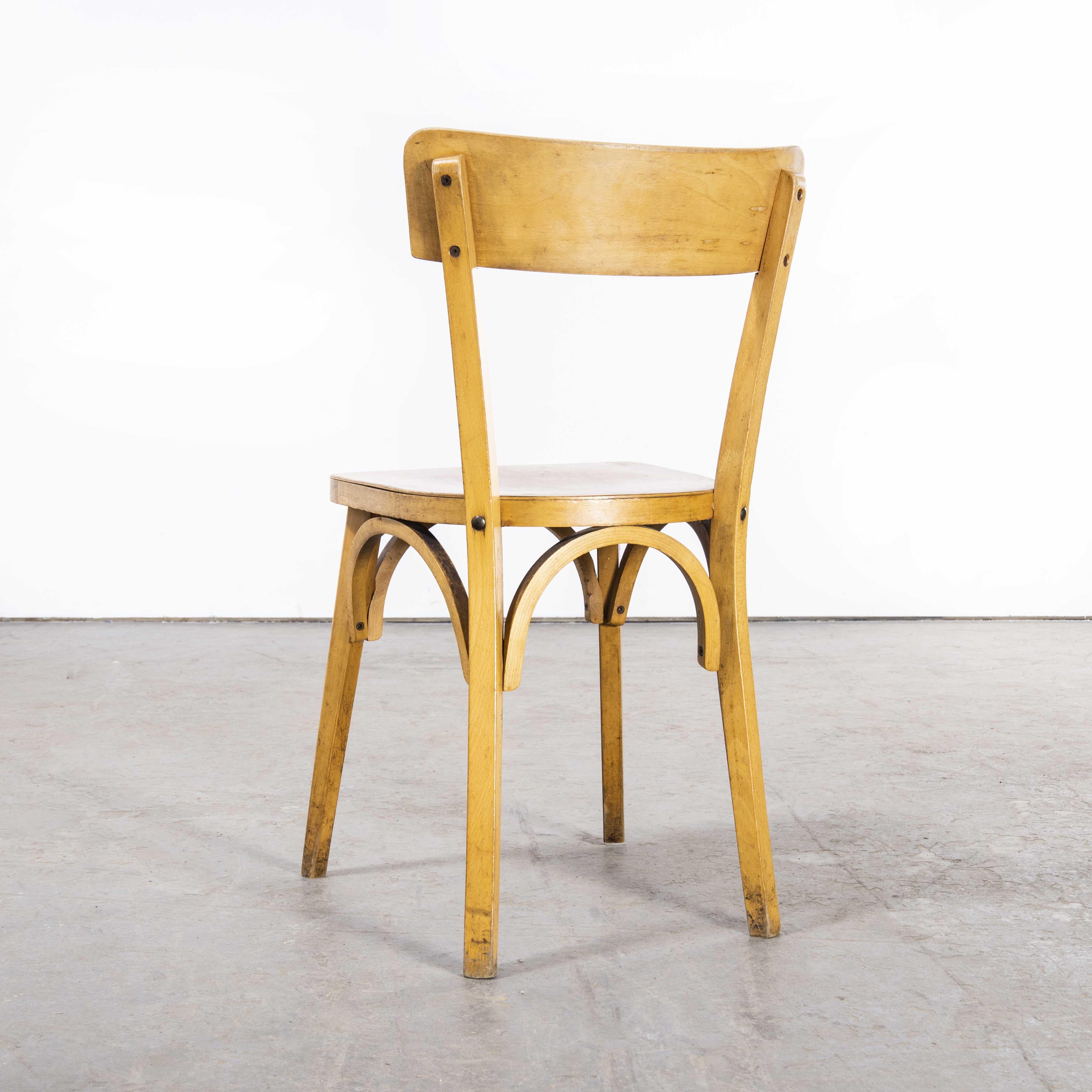 1950’s French Baumann Blonde slim back bentwood dining chairs – harlequin set of nine
1950’s French Baumann Blonde slim back bentwood dining chairs – harlequin set of nine. Baumann is a slightly off the radar French producer just starting to gain