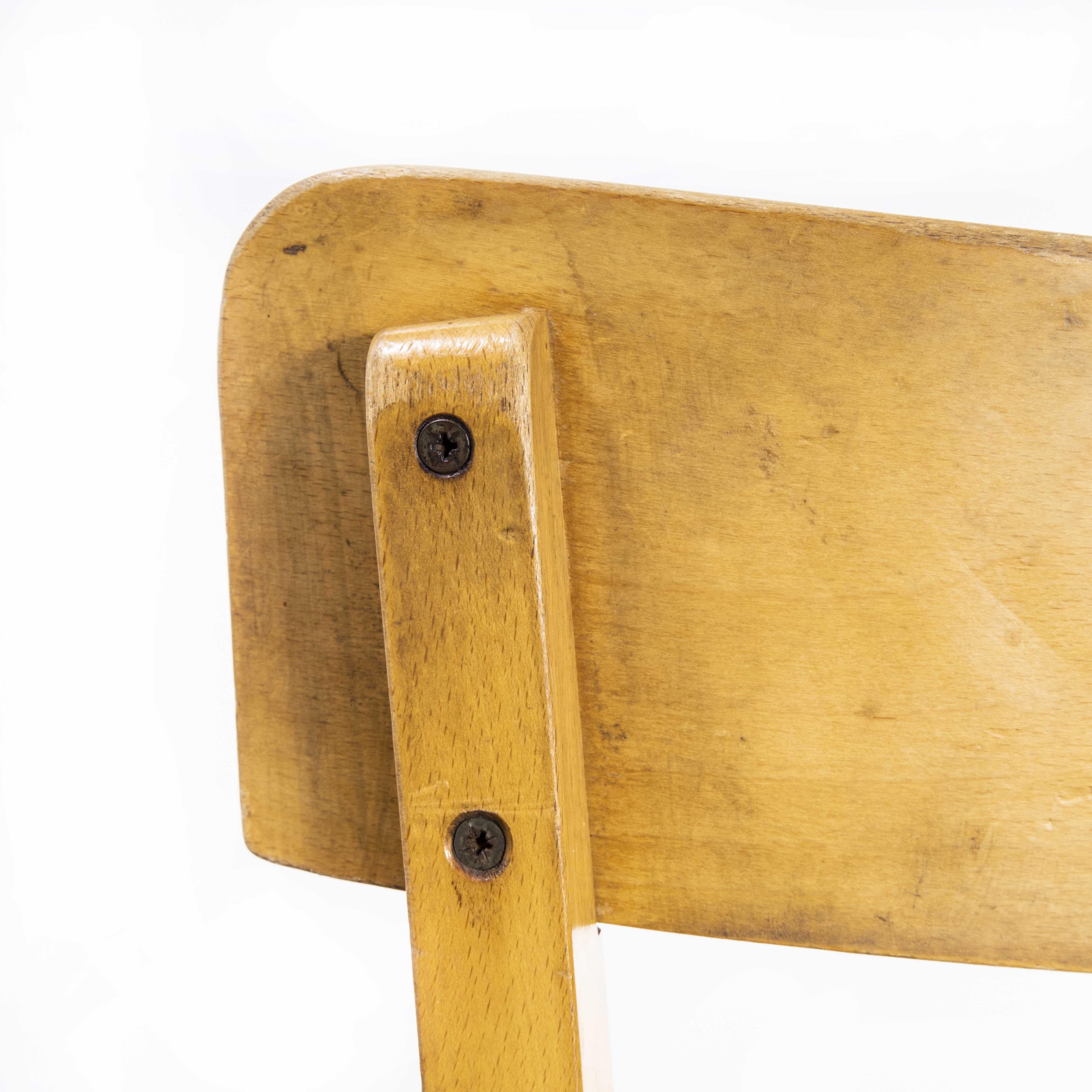 1950's French Baumann Blonde Slim Back Bentwood Chairs, Harlequin Set of Nine For Sale 4