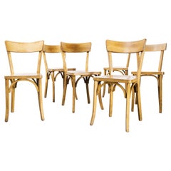 Retro 1950's French Baumann Blonde Slim Back Bentwood Chairs, Harlequin Set of Six