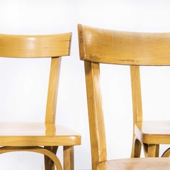 1950’s French Baumann Blonde Slim Back Bentwood Dining Chairs, Set of Six