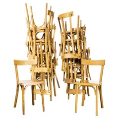 1950’s French Baumann Blonde Slim Back Bentwood Dining Chairs, Set of Six
