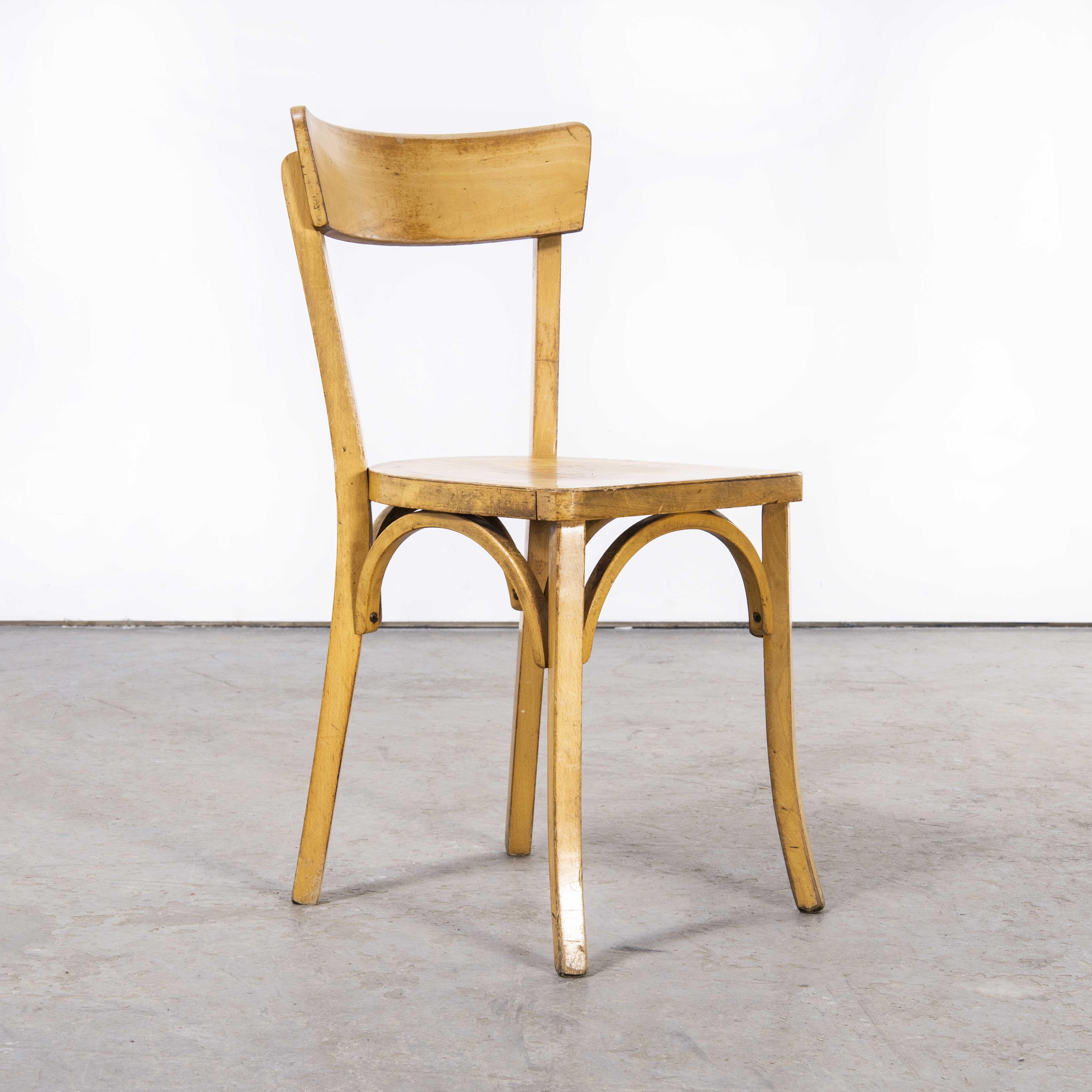 1950's French Baumann Blonde Slim Back Bentwood Dining Chairs, Various Quantiti For Sale 6