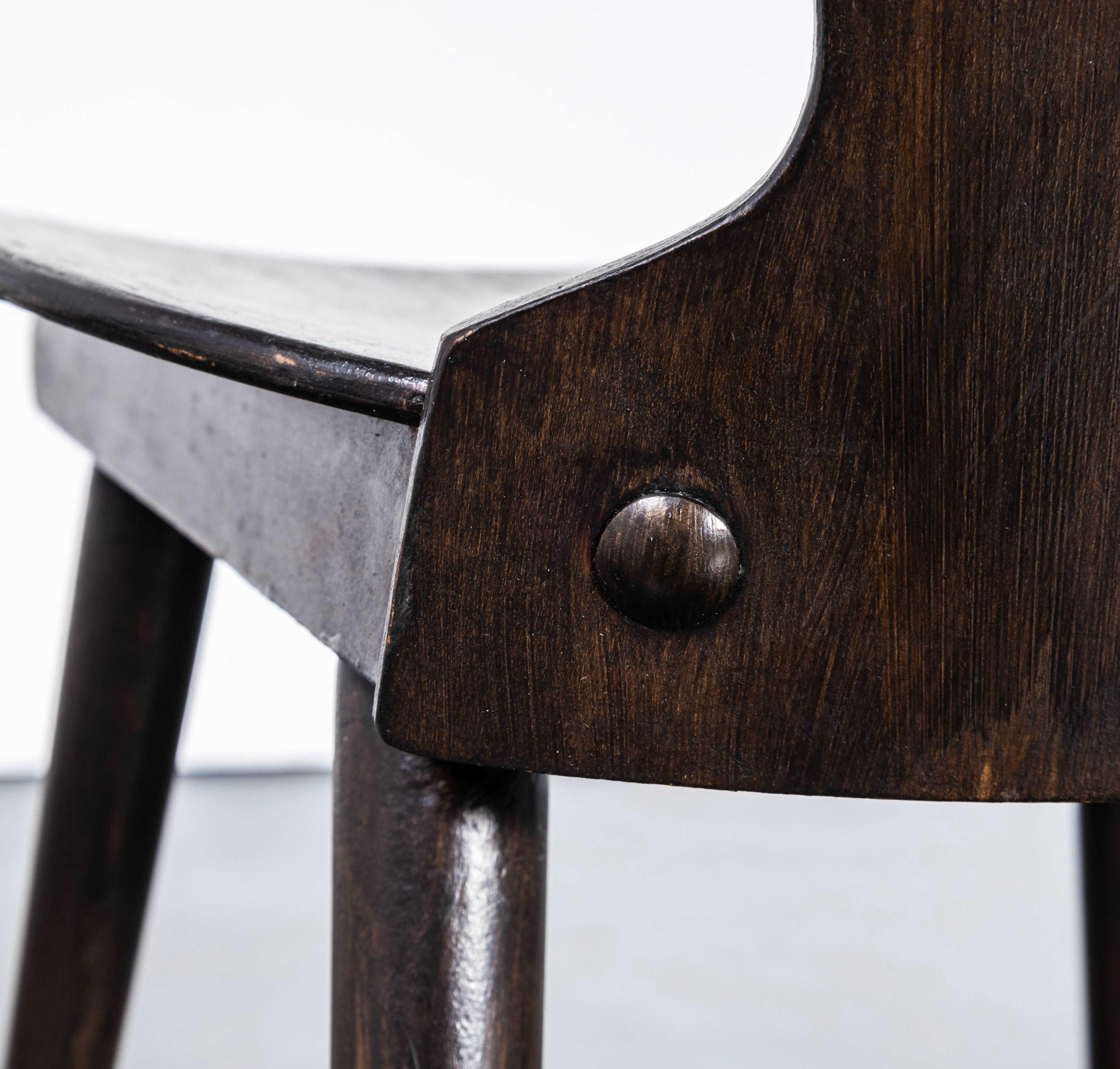 1950's French Baumann Dark Walnut Fourmi Dining Chair - Set Of Four 1