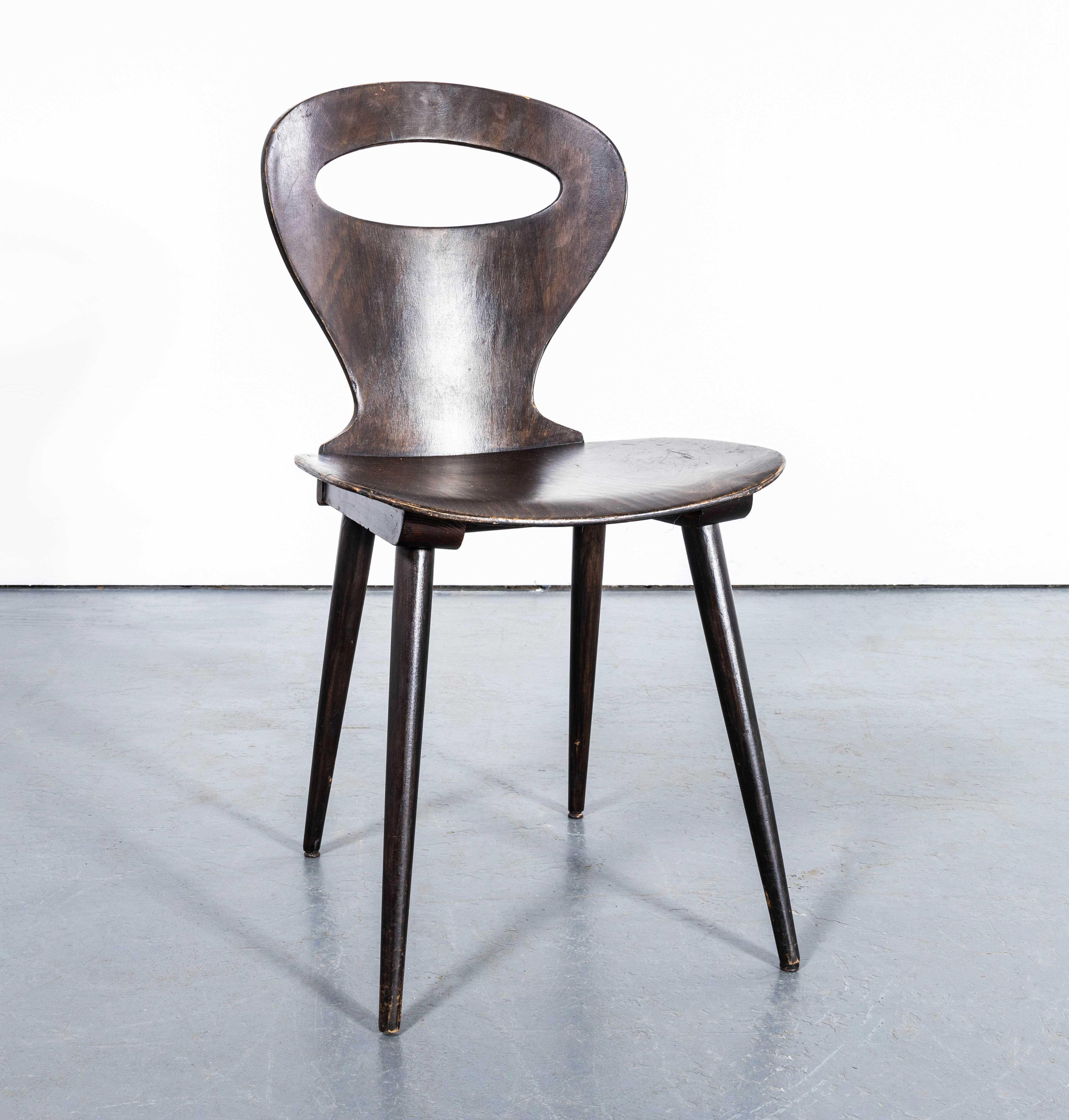 1950's French Baumann Dark Walnut Fourmi Dining Chair - Set Of Four 2