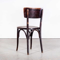 1950s French Baumann Faded Mahogany Bentwood Dining Chairs, Set of Four