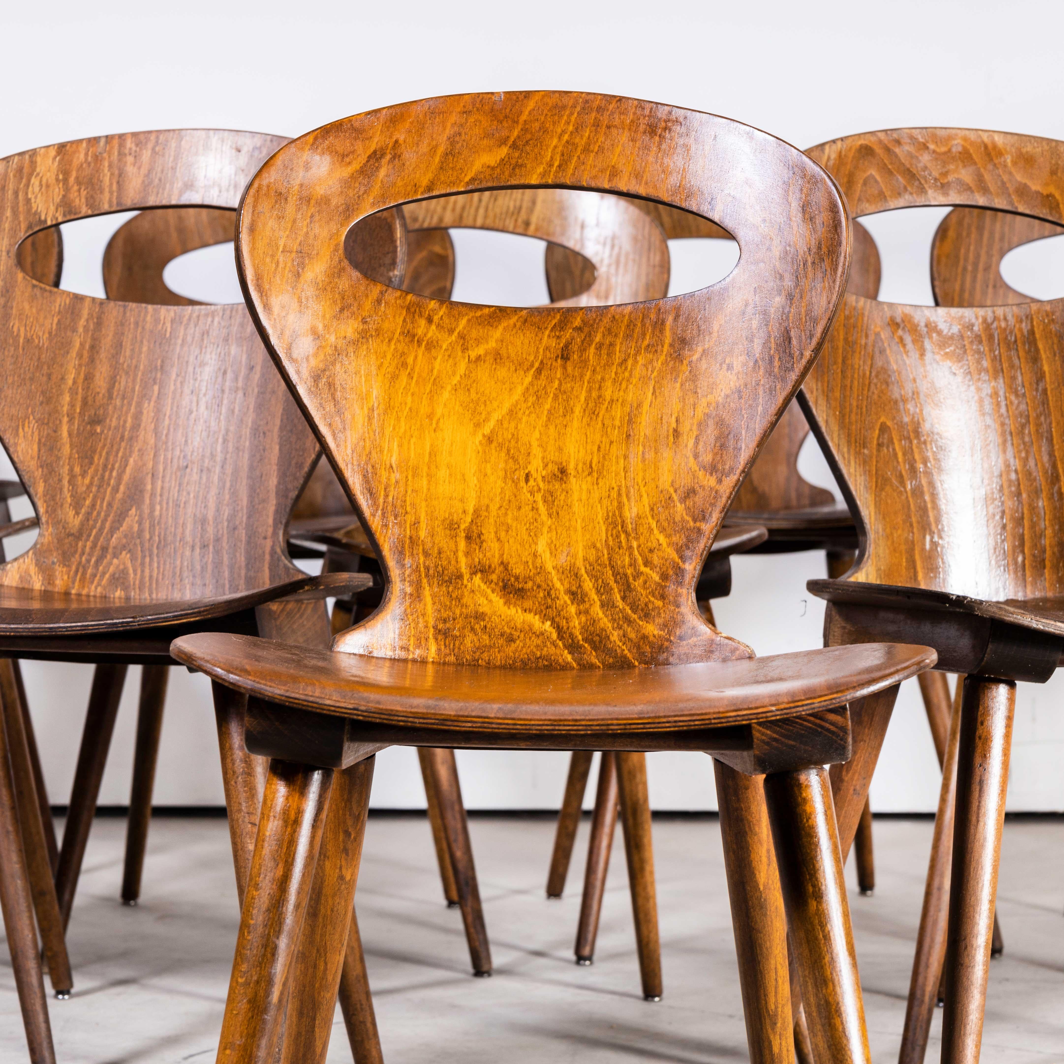 Chaise de salle à manger française Baumann Fourmi des années 1950, lot de dix 2