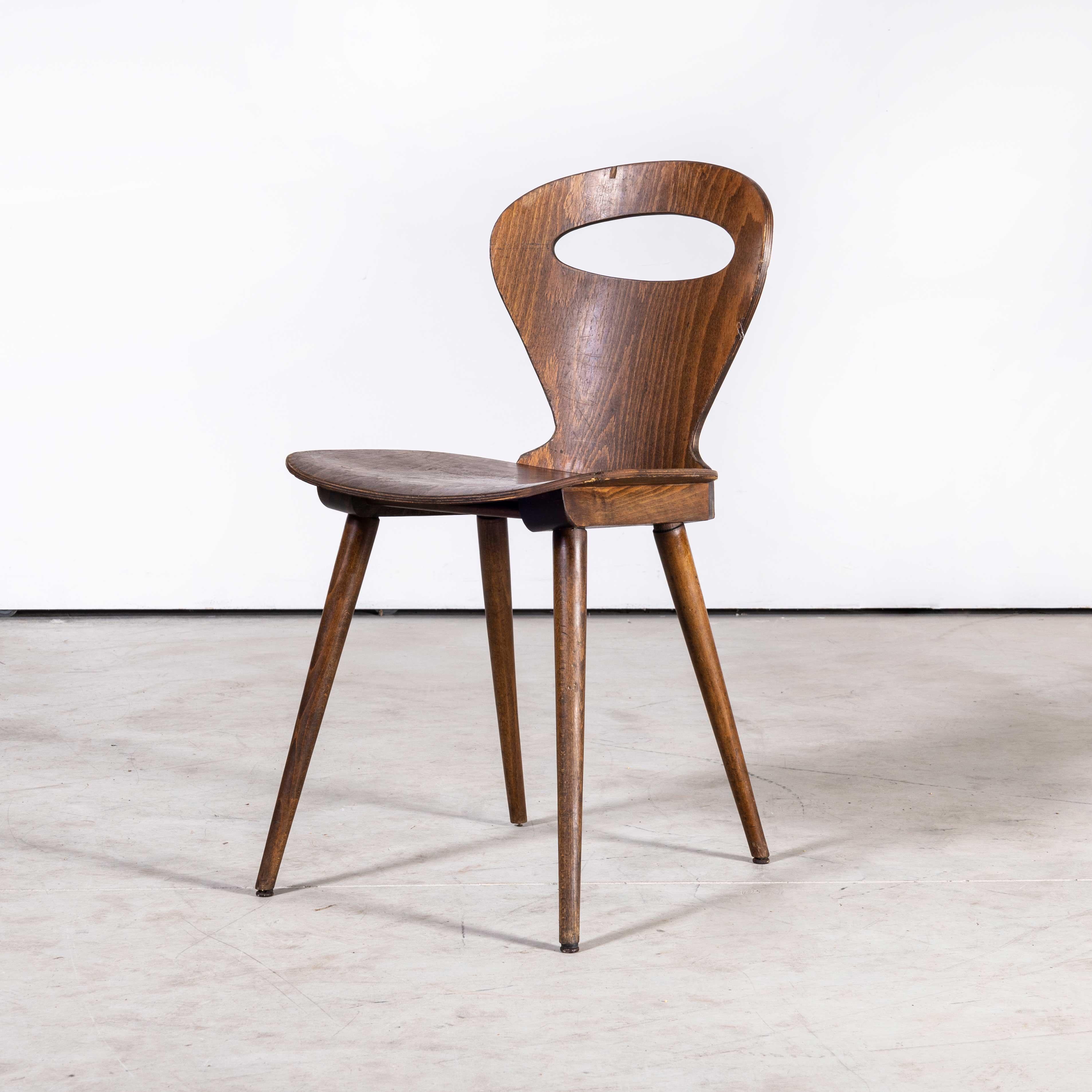 Français Chaise de salle à manger française Baumann Fourmi des années 1950, lot de dix
