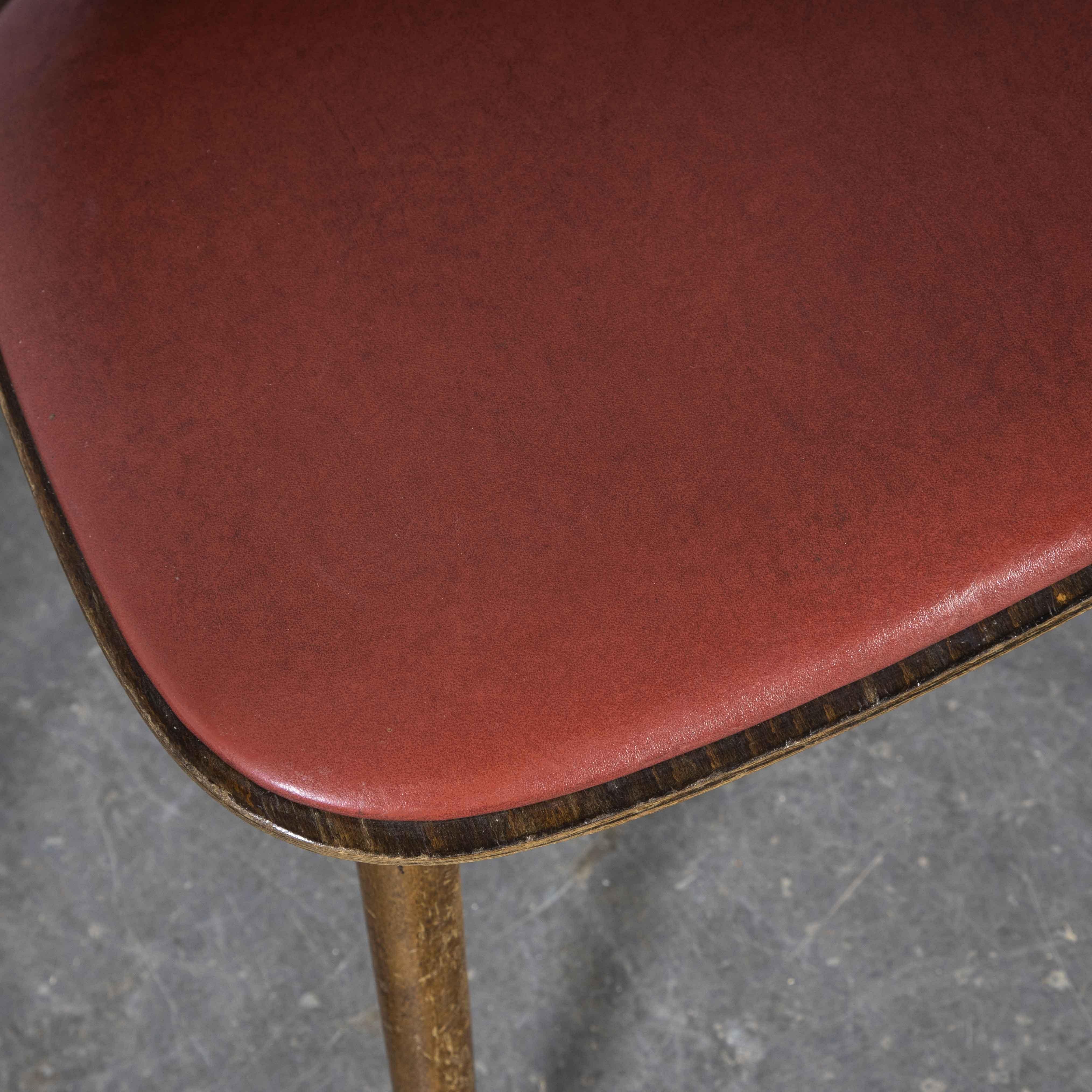1950's French Baumann Fourmi Dining Chair with Red Upholstered Seat 5