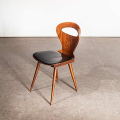 1950s French Baumann Fourmi Dining Chair with Upholstered Seat, Set of Eight