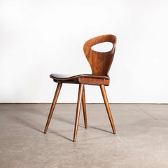 1950s French Baumann Fourmi Dining Chair with Upholstered Seat, Set of Four