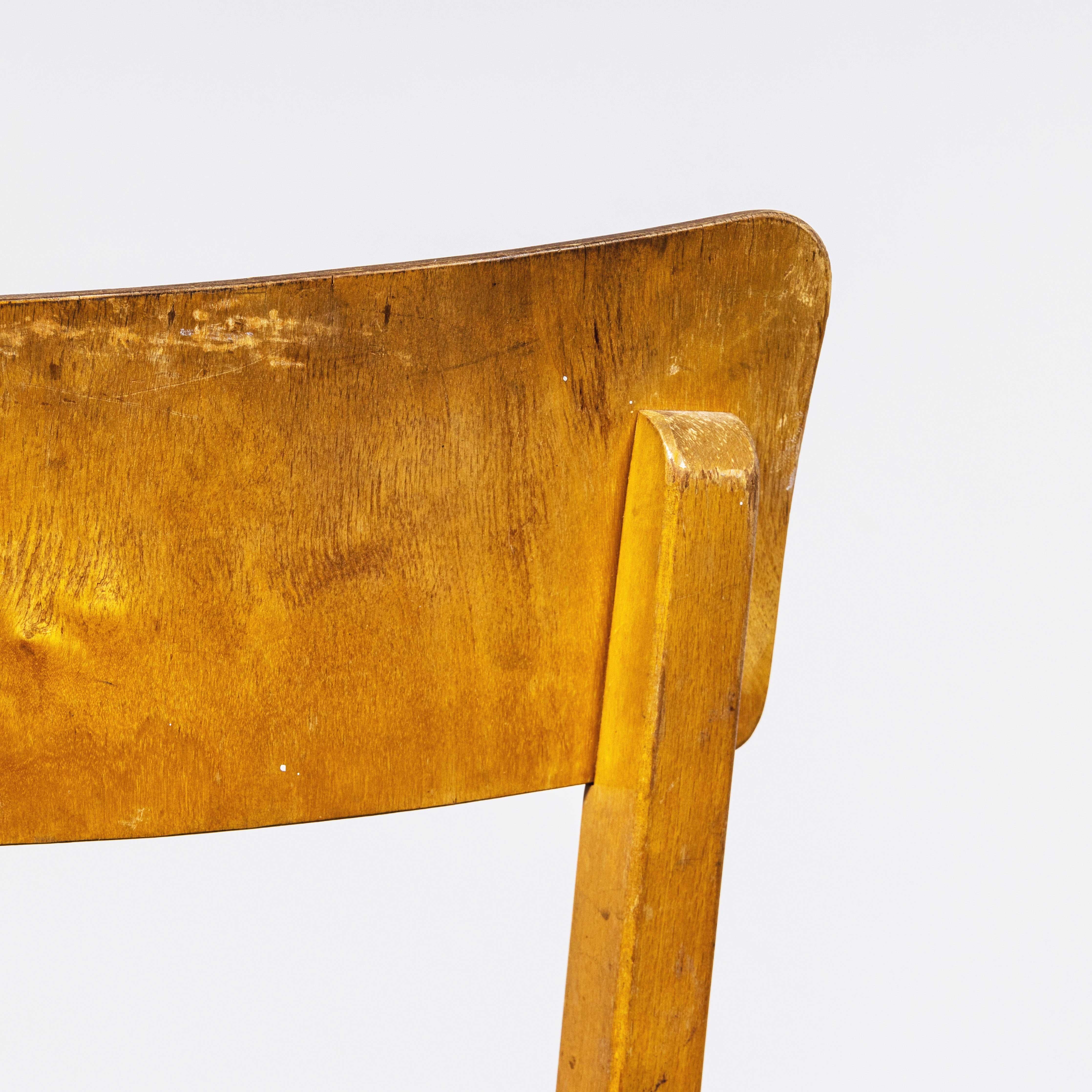 1950's French Baumann Honey Beech Bentwood Dining Chairs - Set Of Six 7