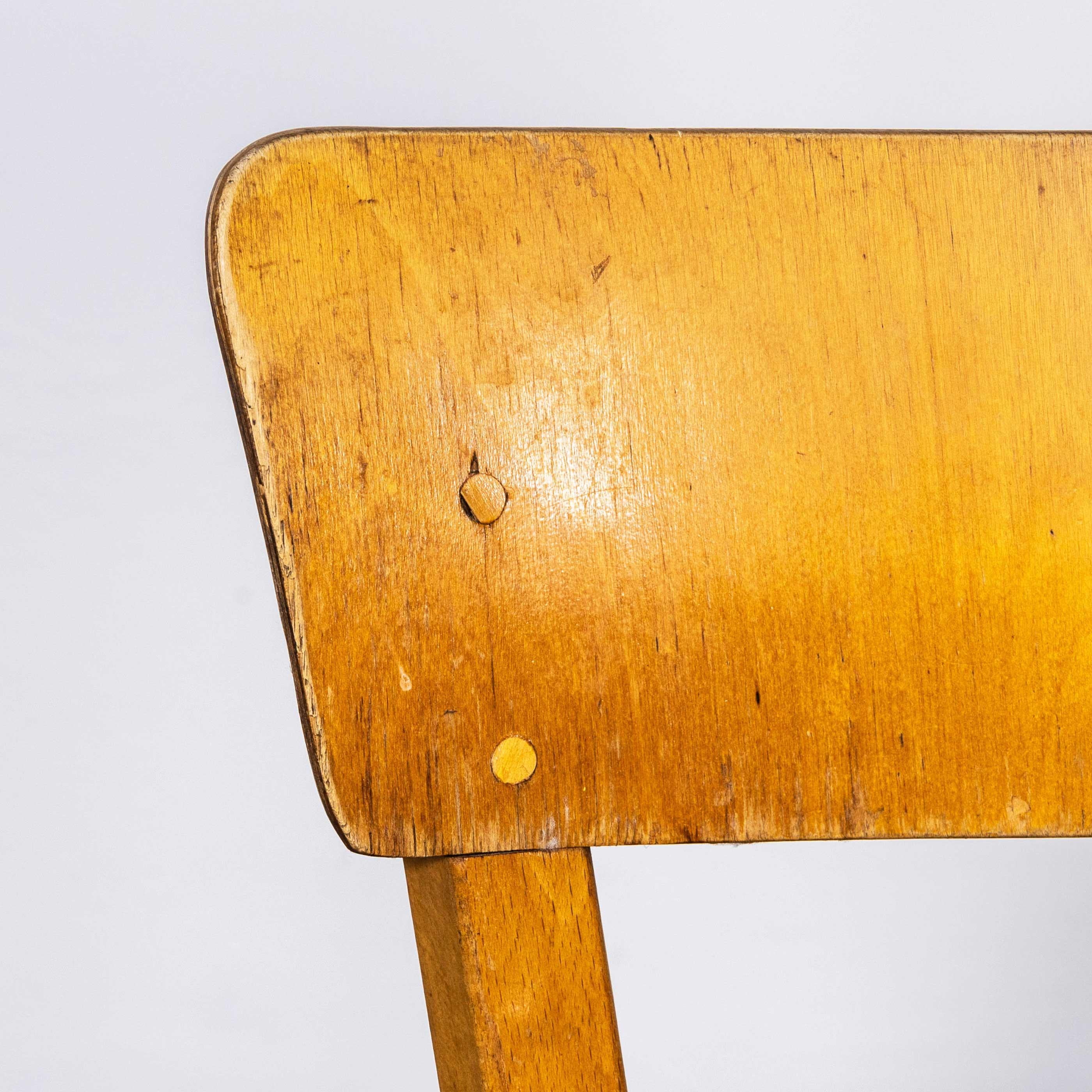 1950's French Baumann Honey Beech Bentwood Dining Chairs - Set Of Six 2