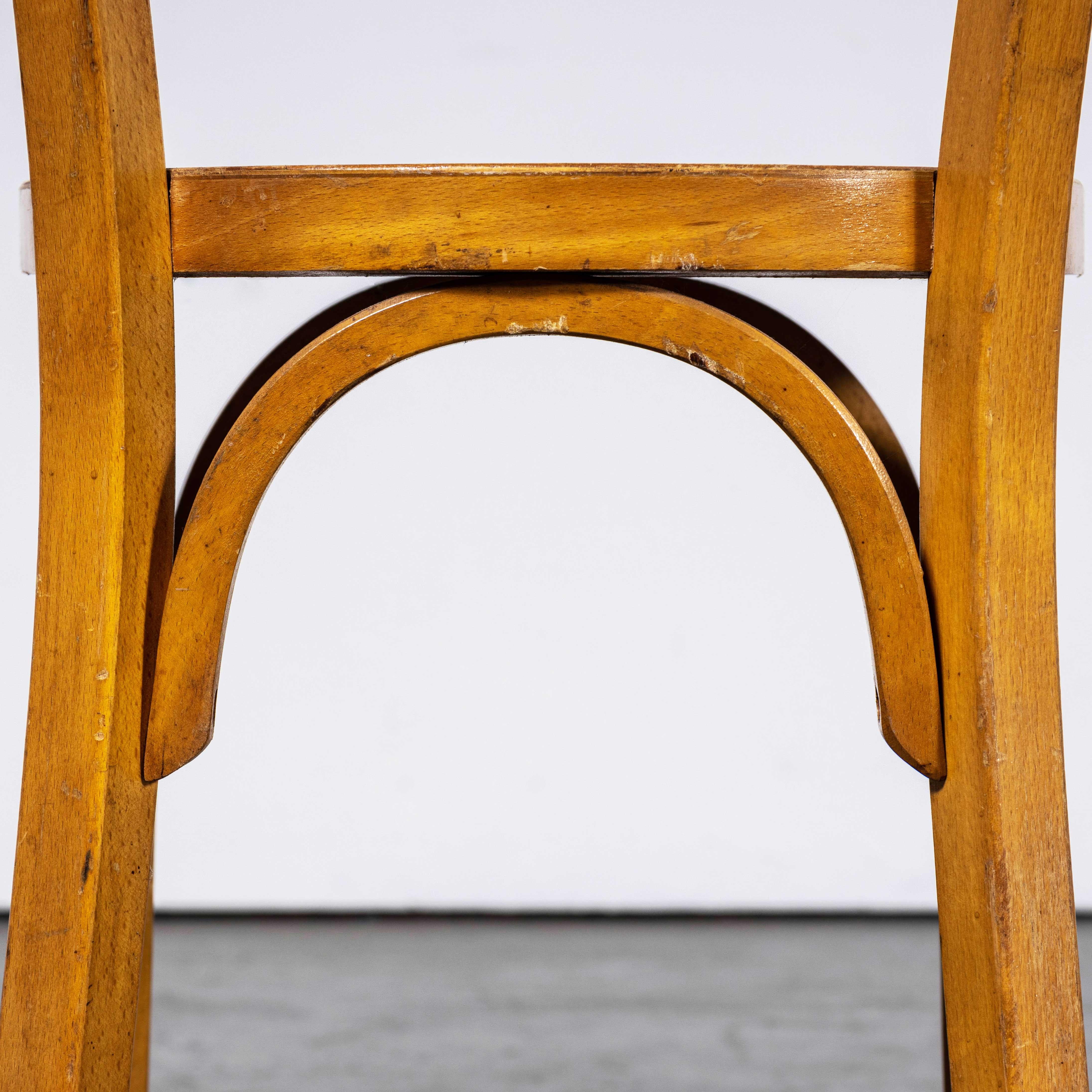 1950's French Baumann Honey Beech Bentwood Dining Chairs - Set Of Six 5