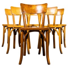 1950's French Baumann Honey Beech Bentwood Dining Chairs - Set Of Six