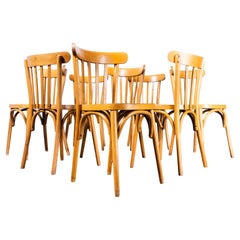 Retro 1950s French Baumann Honey Bistro Dining Chair, Set of Eight