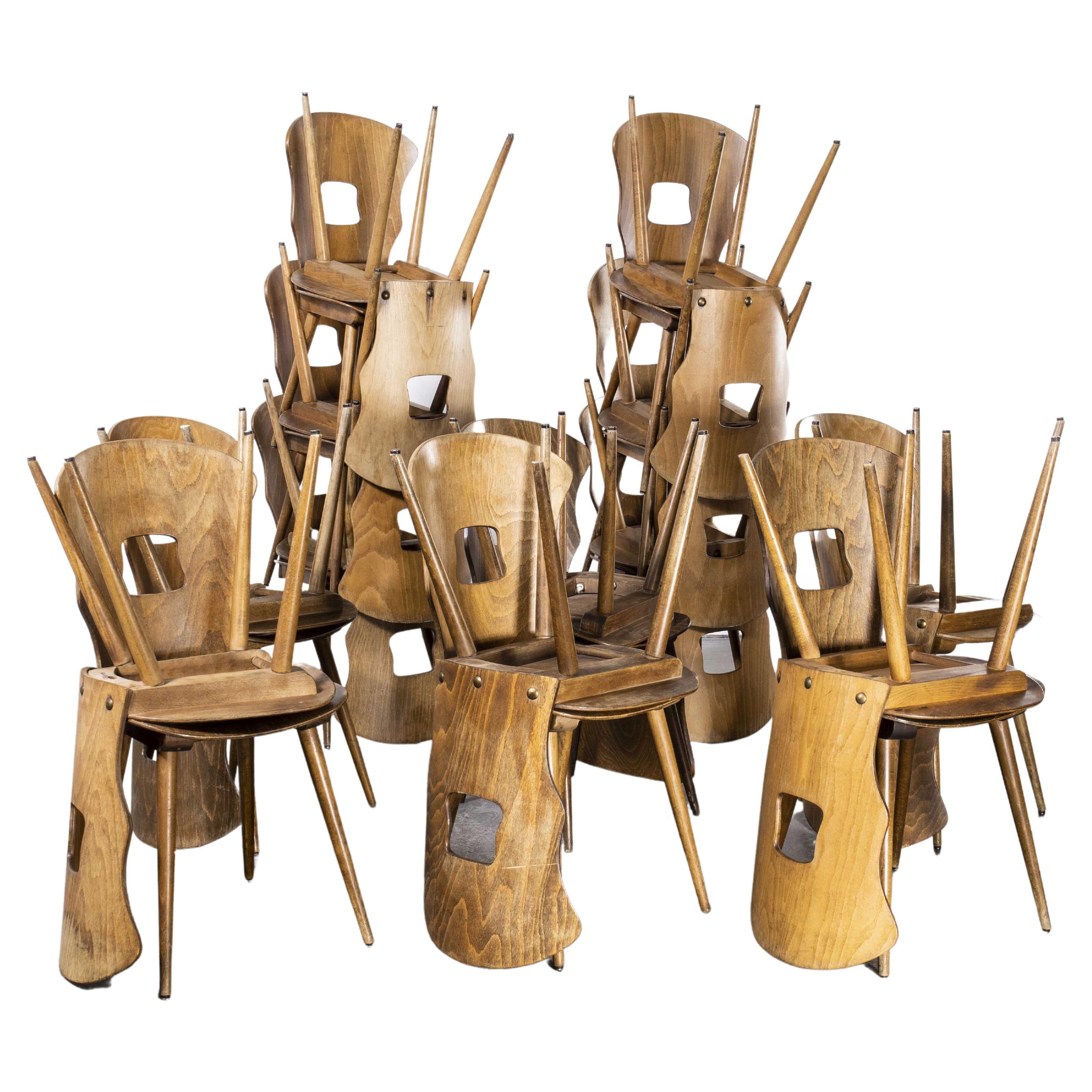 1950's French Baumann Light Oak Gentiane  Dining Chair, Large Quantities Availa