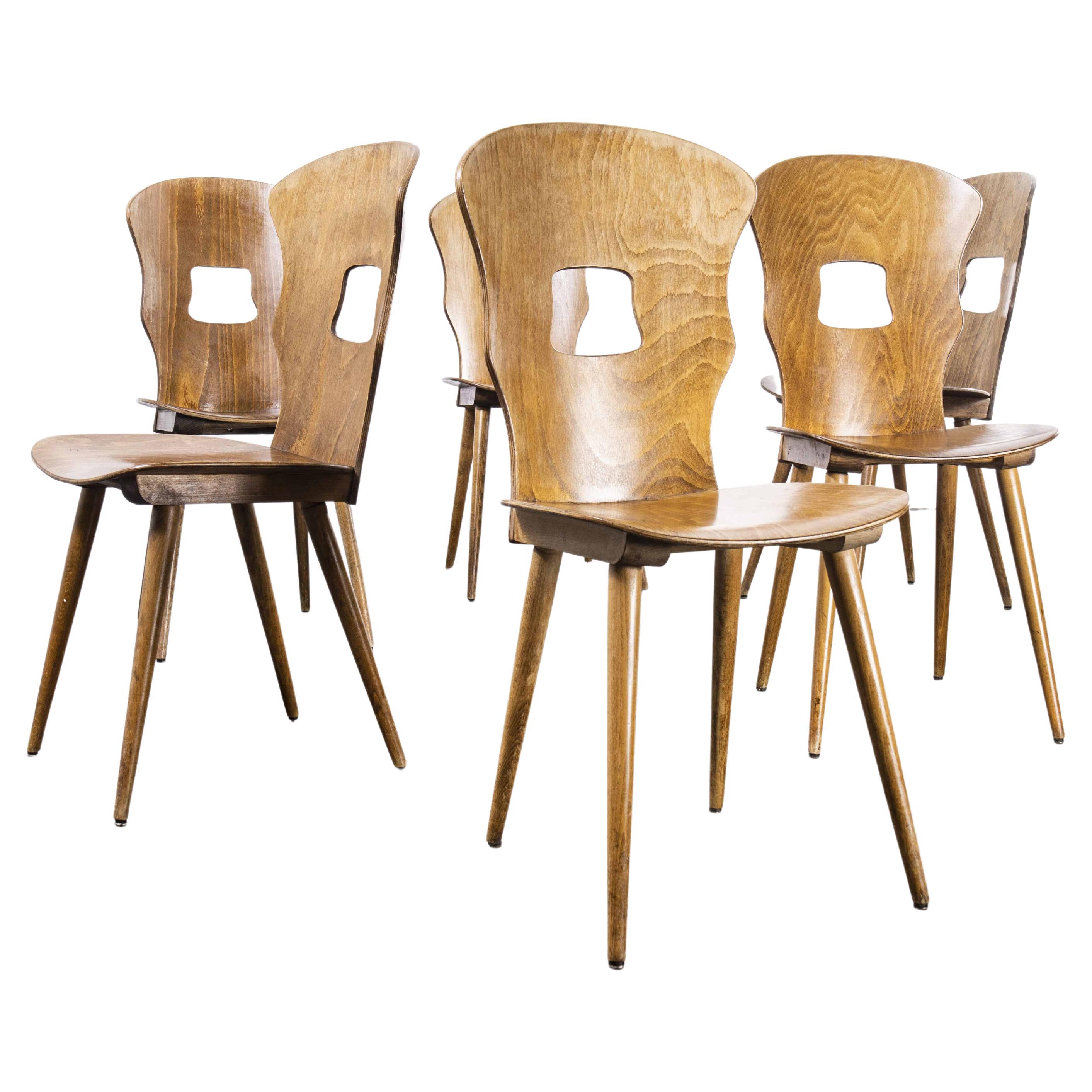 1950’s French Baumann Light Oak Gentiane Dining Chair – Set Of Six