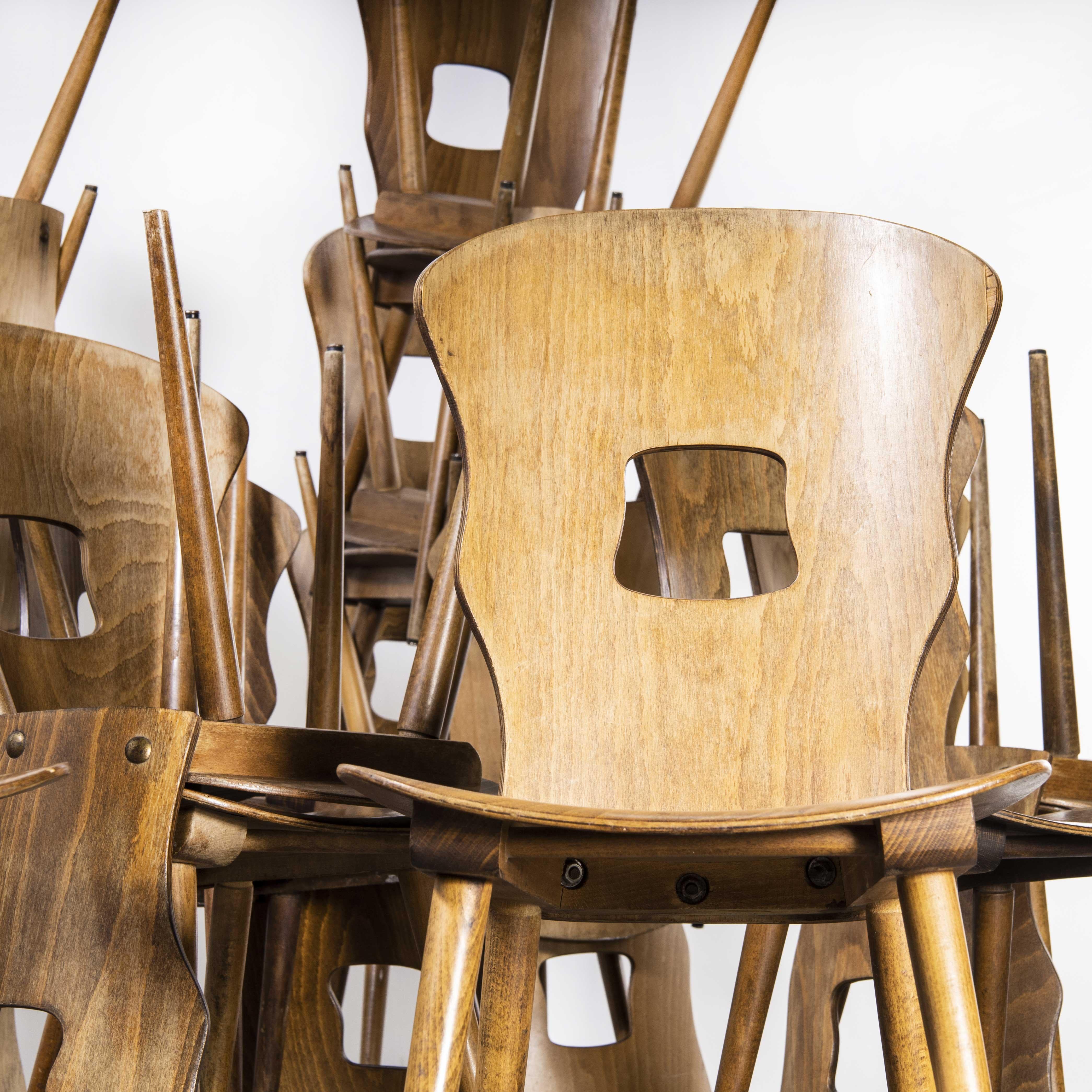 1950's French Baumann Light Oak Gentiane Dining Chair, Set of Twenty Four For Sale 2
