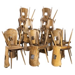 1950's French Baumann Light Oak Gentiane Dining Chair, Set of Twenty Four