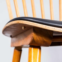 Chaise de salle à manger Baumann Menuet noire tapissée des années 1950 - Lot de dix