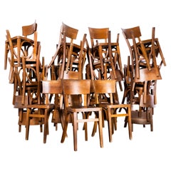 1950s French Baumann Mid Oak Bentwood Dining Chairs, Large Quantities Availabl 1950s French Baumann Mid Oak Bentwood Dining Chairs, Large Quantities Availabl