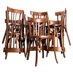 1950’s French Baumann Mid Oak Tri Back Bentwood Dining Chairs