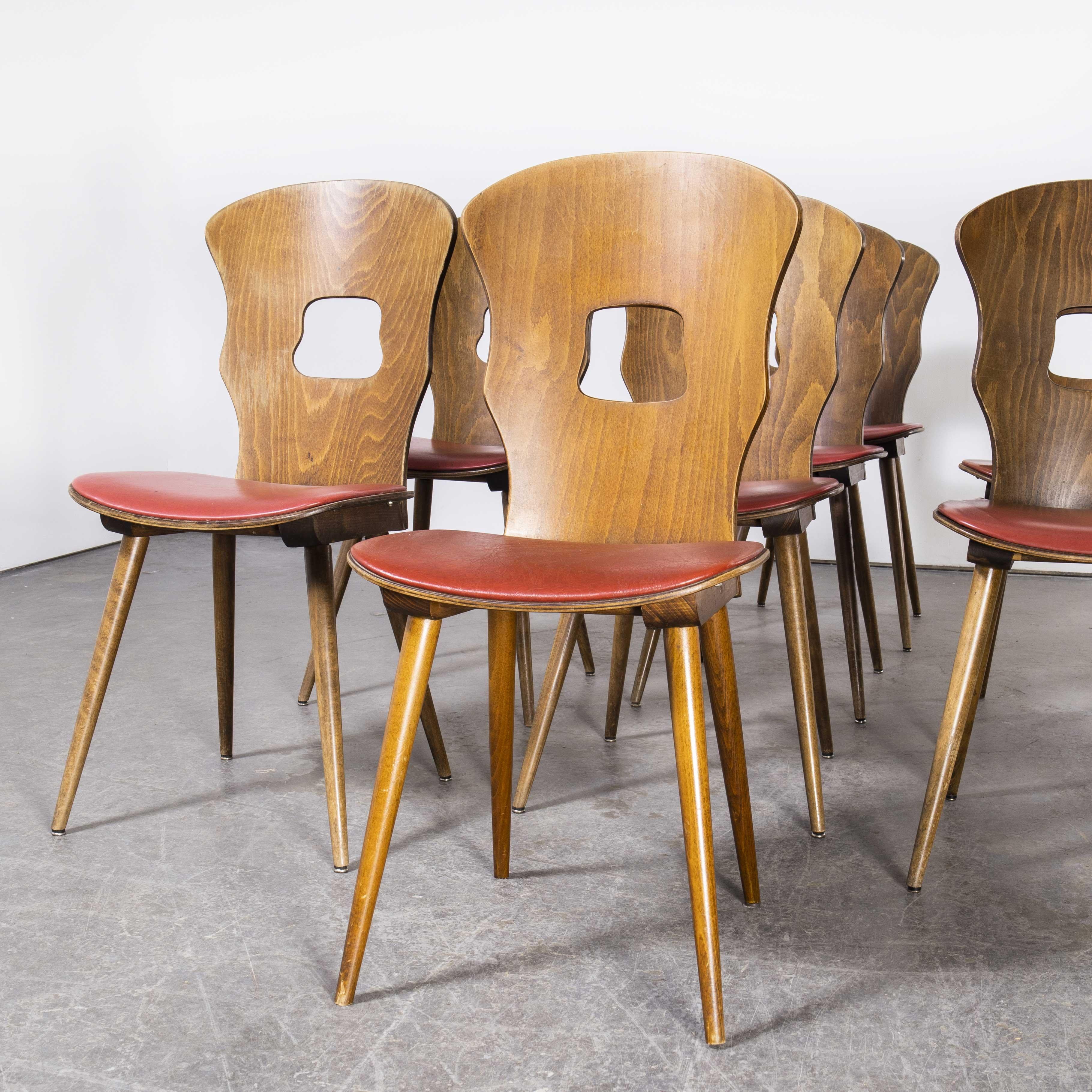 1950's French Baumann Upholstered Seat  Gentiane  Dining Chair, Set of Eight 5