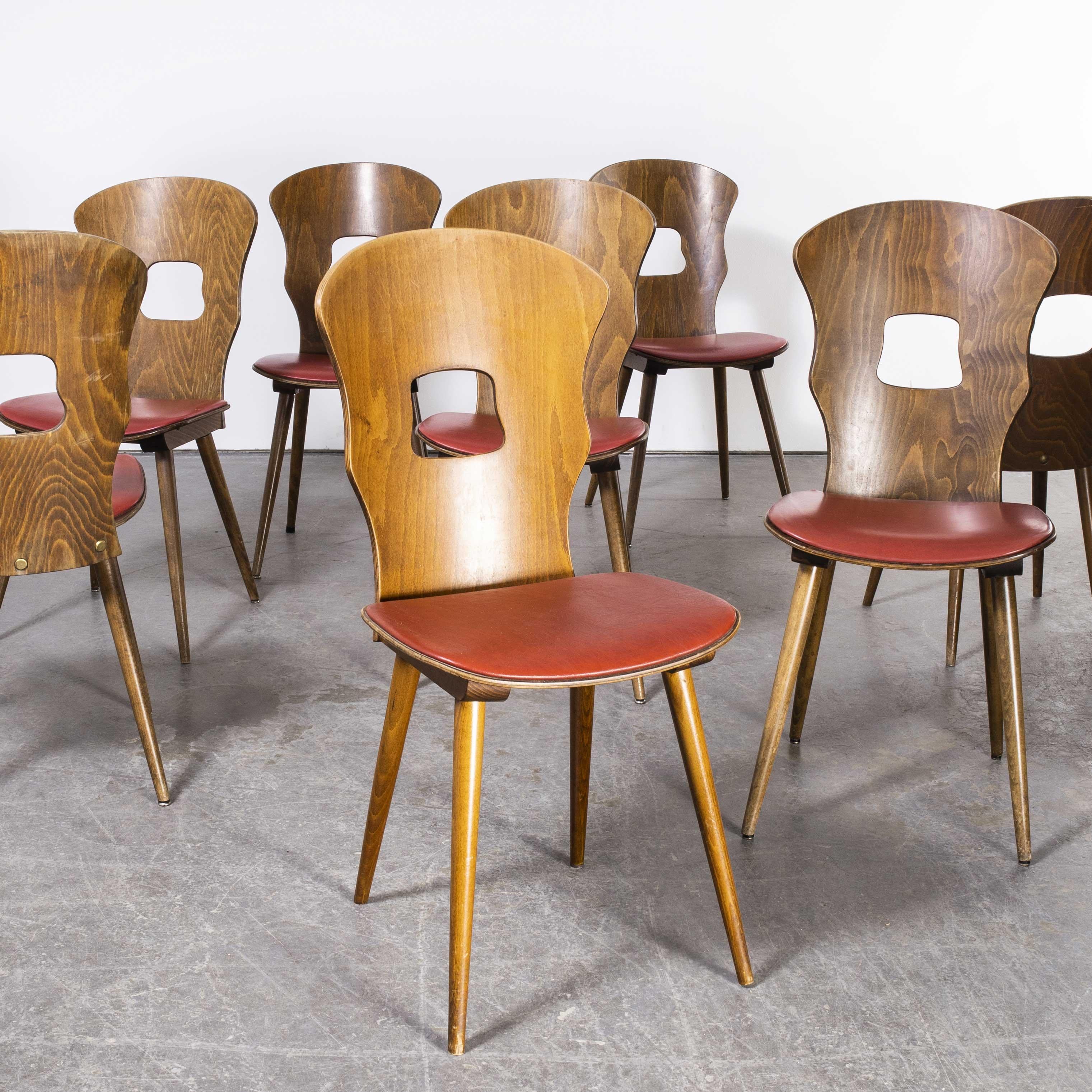 1950's French Baumann Upholstered Seat  Gentiane  Dining Chair, Set of Eight 1