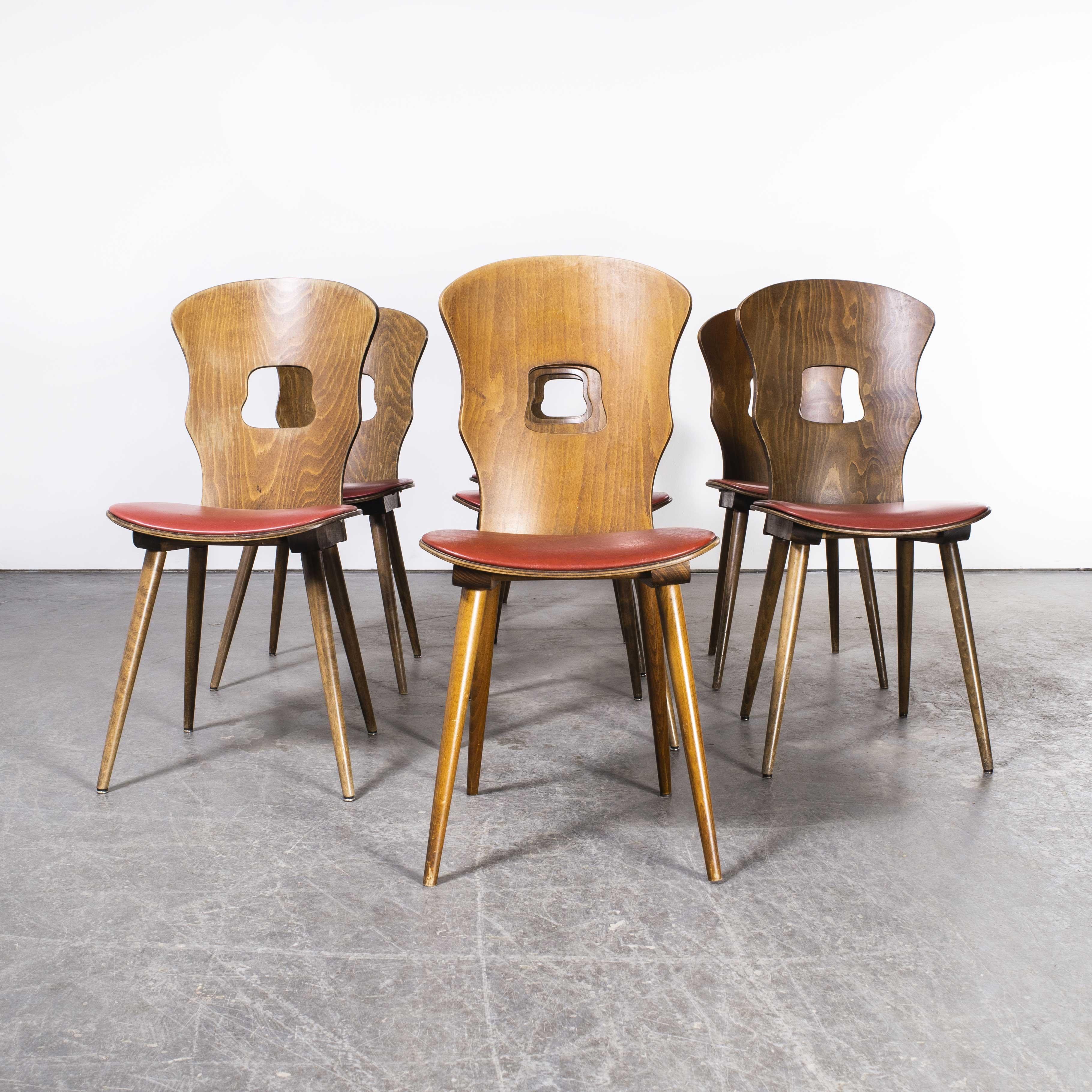 1950's French Baumann Upholstered Seat  Gentiane  Dining Chair, Set of Eight 4