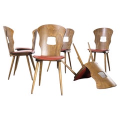 1950's French Baumann Upholstered Seat Gentiane  Dining Chair, Set of Six