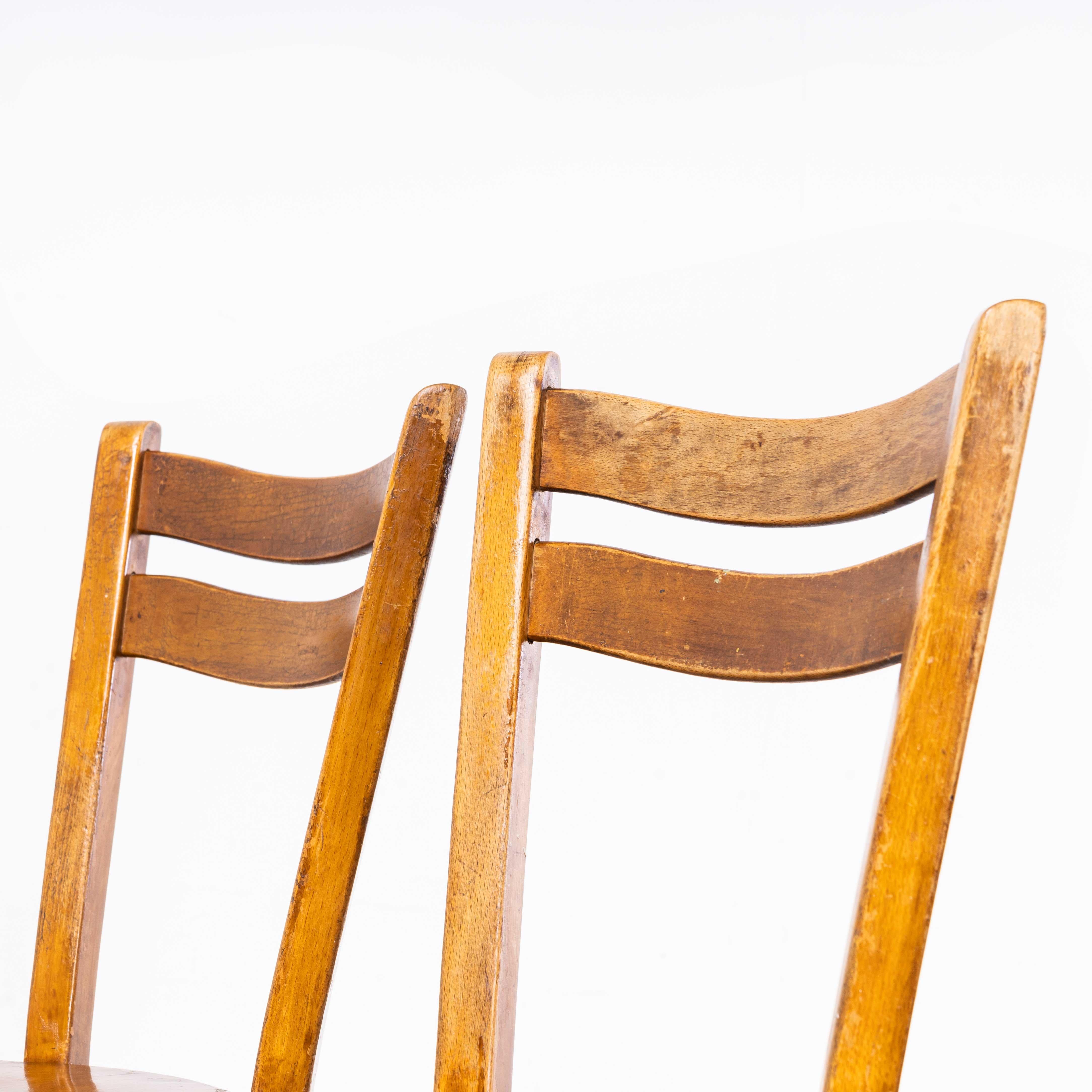 1950's French Baumann Wavy Back  Bentwood Dining Chairs - Set Of Four For Sale 4