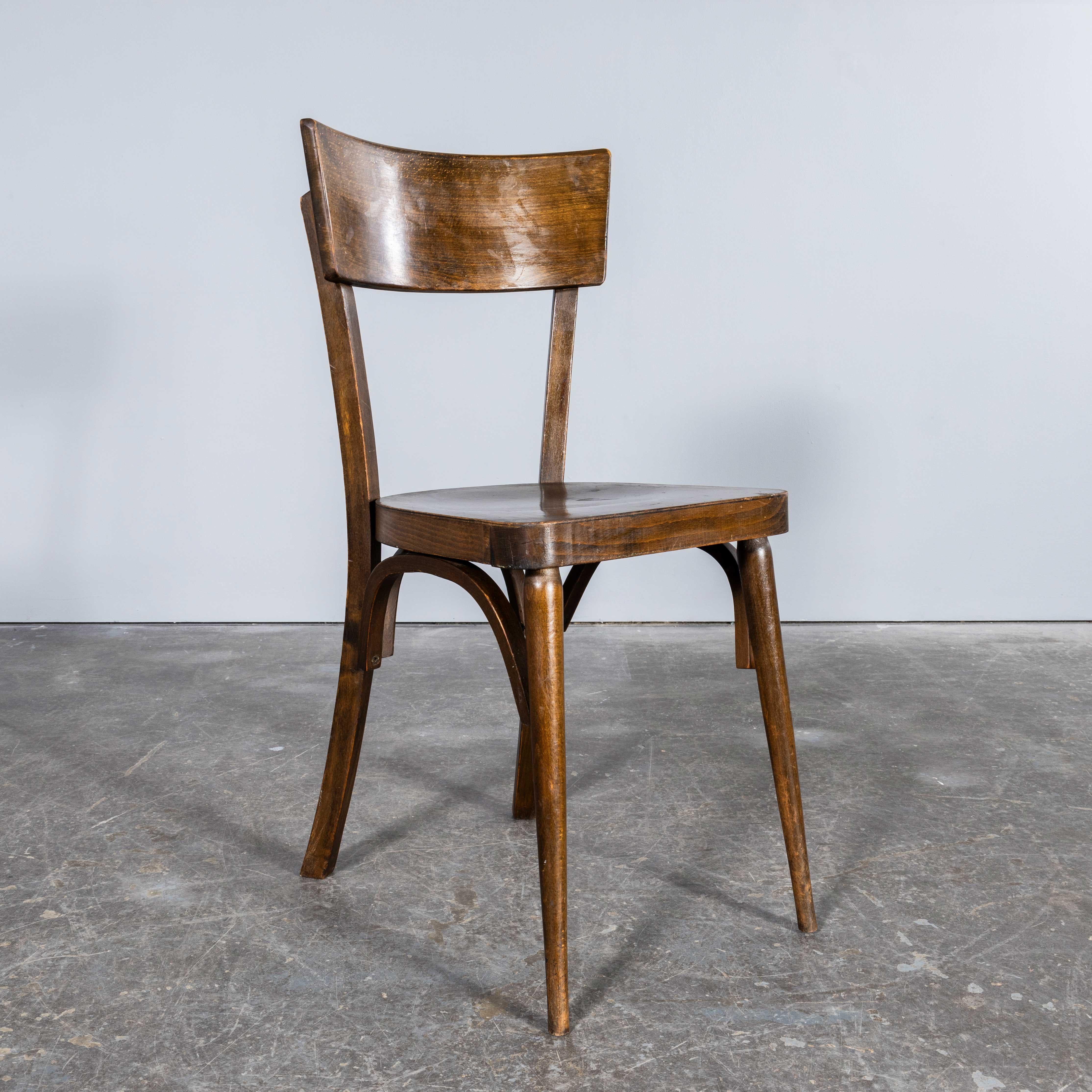 1950's French Bentwood Dark Bentwood Dining Chair - Large Quantity Available For Sale 6