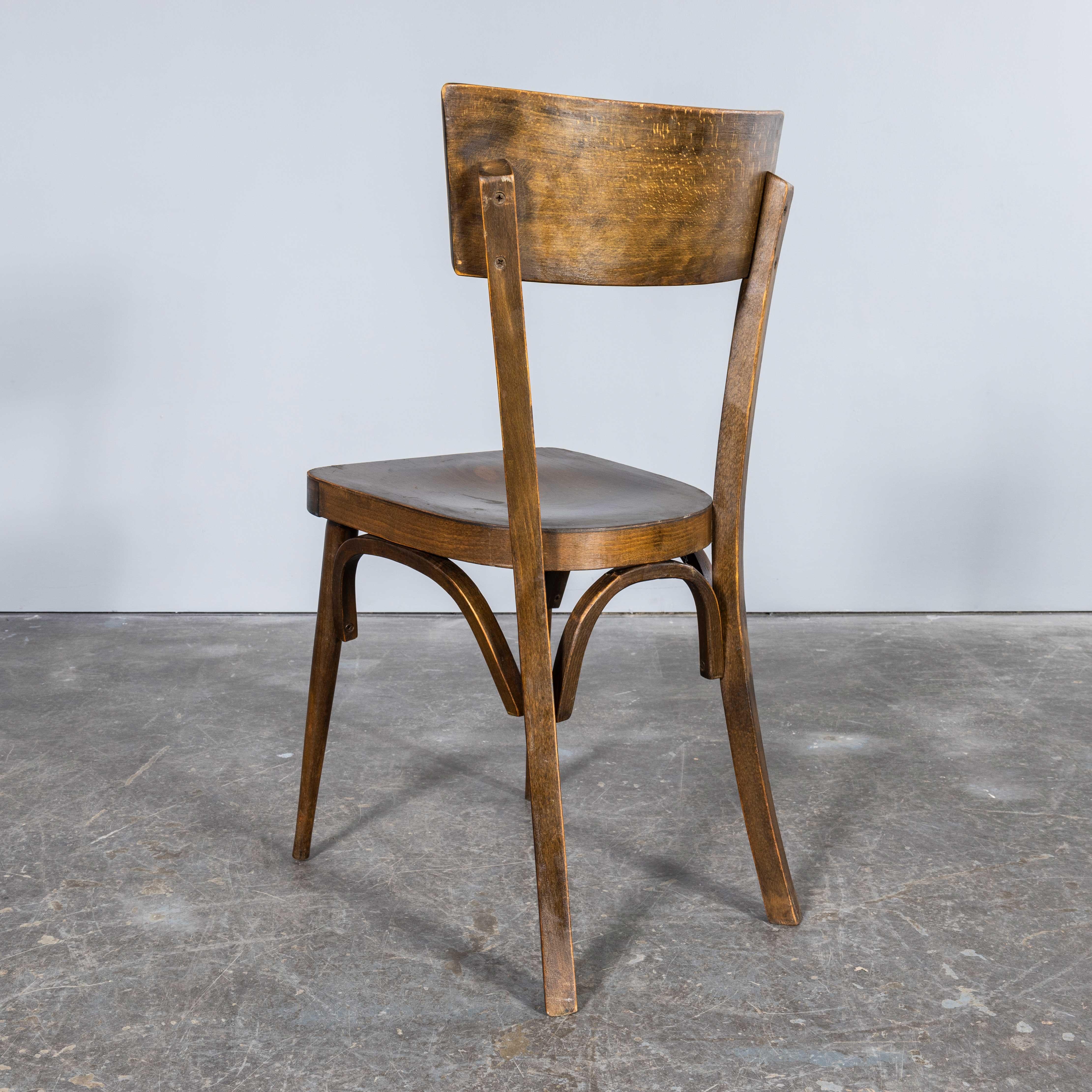 1950's French Bentwood Dark Bentwood Dining Chair - Large Quantity Available For Sale 7