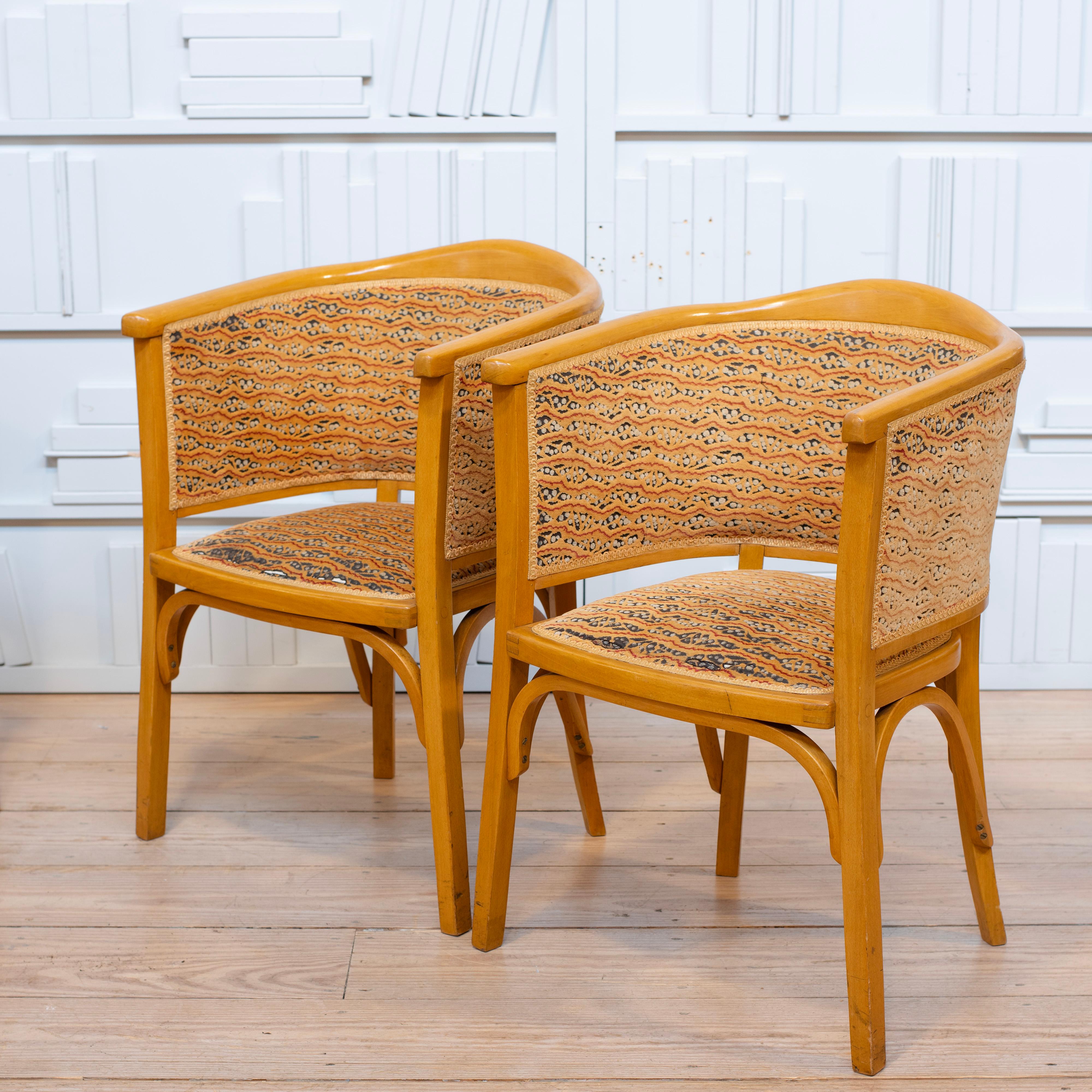Canapé et chaises en bois courbé français des années 1950 par Baumann, Colombier Fontaine en vente 2
