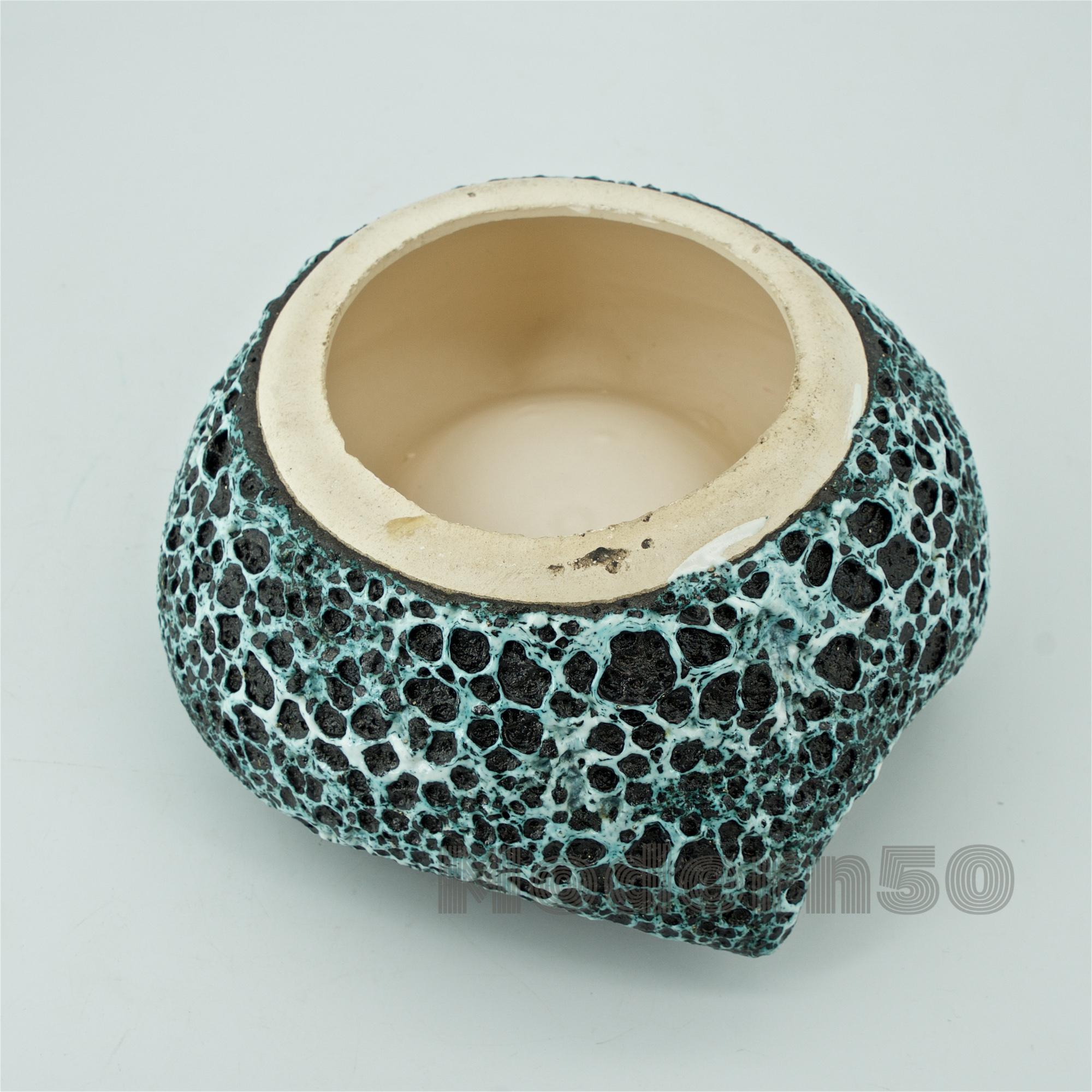 Mid-20th Century 1950s French Biomorphic Volcanic Stoneware Bowl Ashtray Vallarius Picasso Jouve For Sale