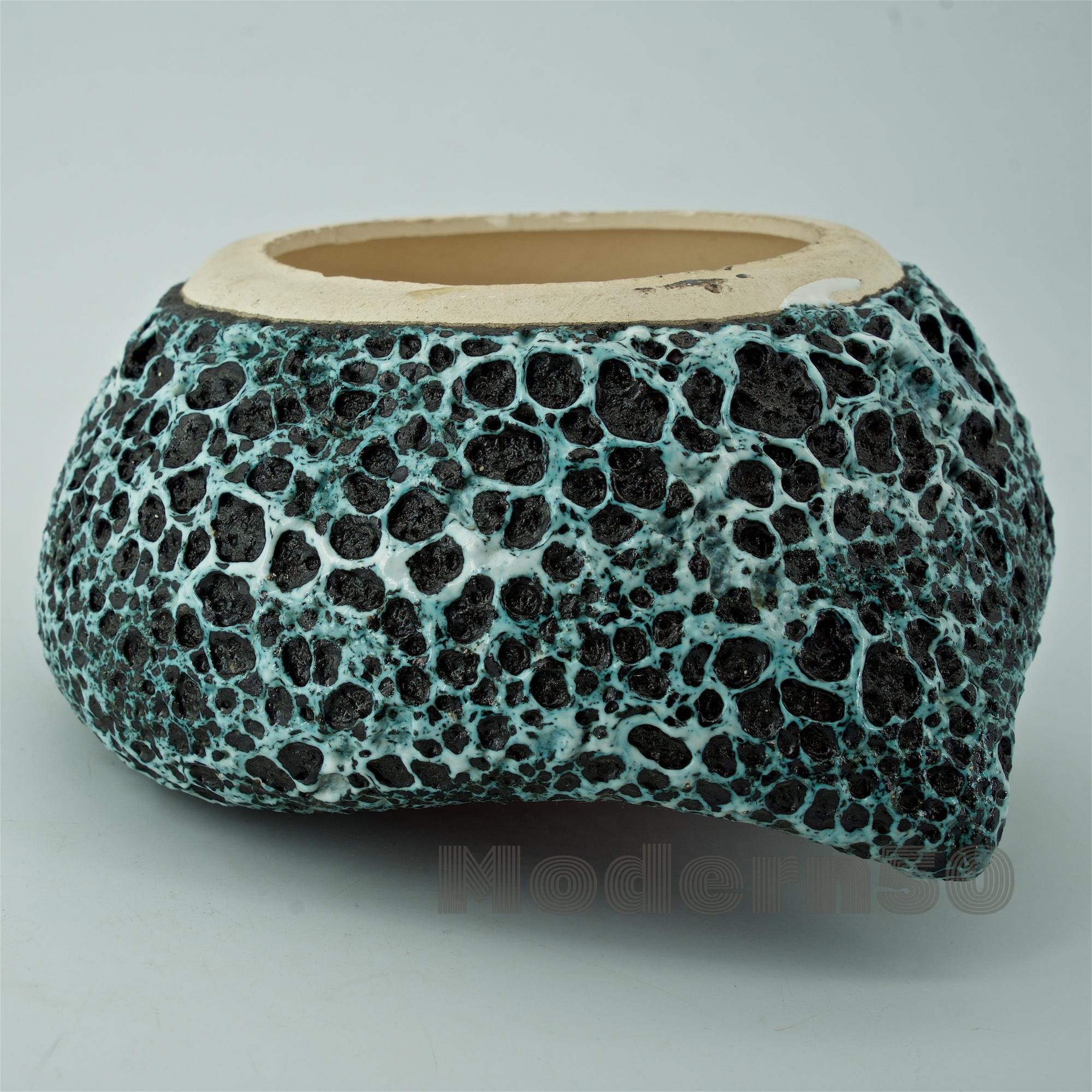 1950s French Biomorphic Volcanic Stoneware Bowl Ashtray Vallarius Picasso Jouve For Sale 1