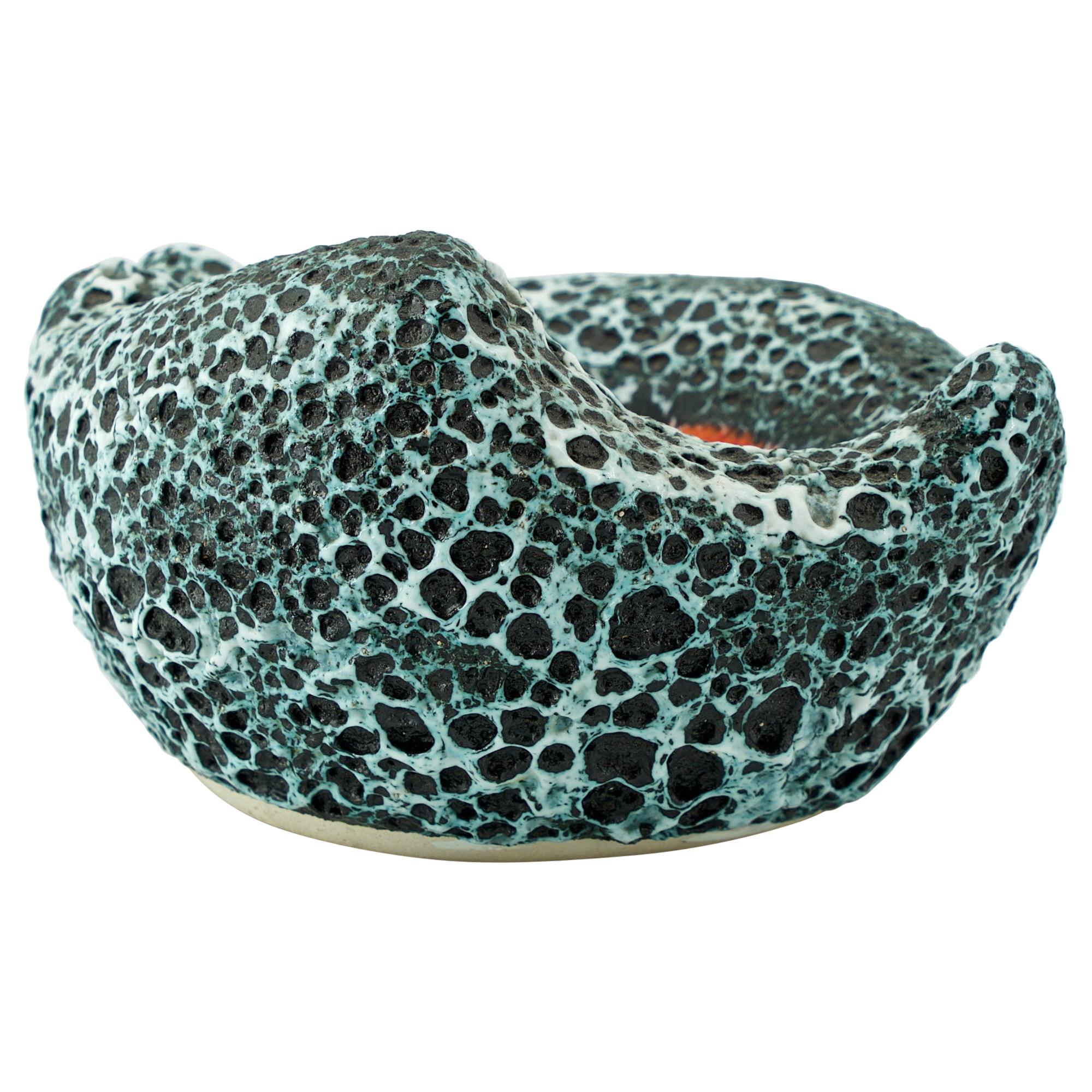 1950s French Biomorphic Volcanic Stoneware Bowl Ashtray Vallarius Picasso Jouve
