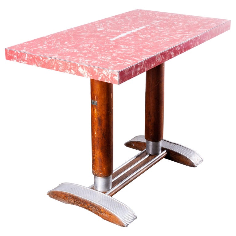1950s French Bistro Cafe Dining Kitchen Table Laminate Top For Sale At 1stdibs